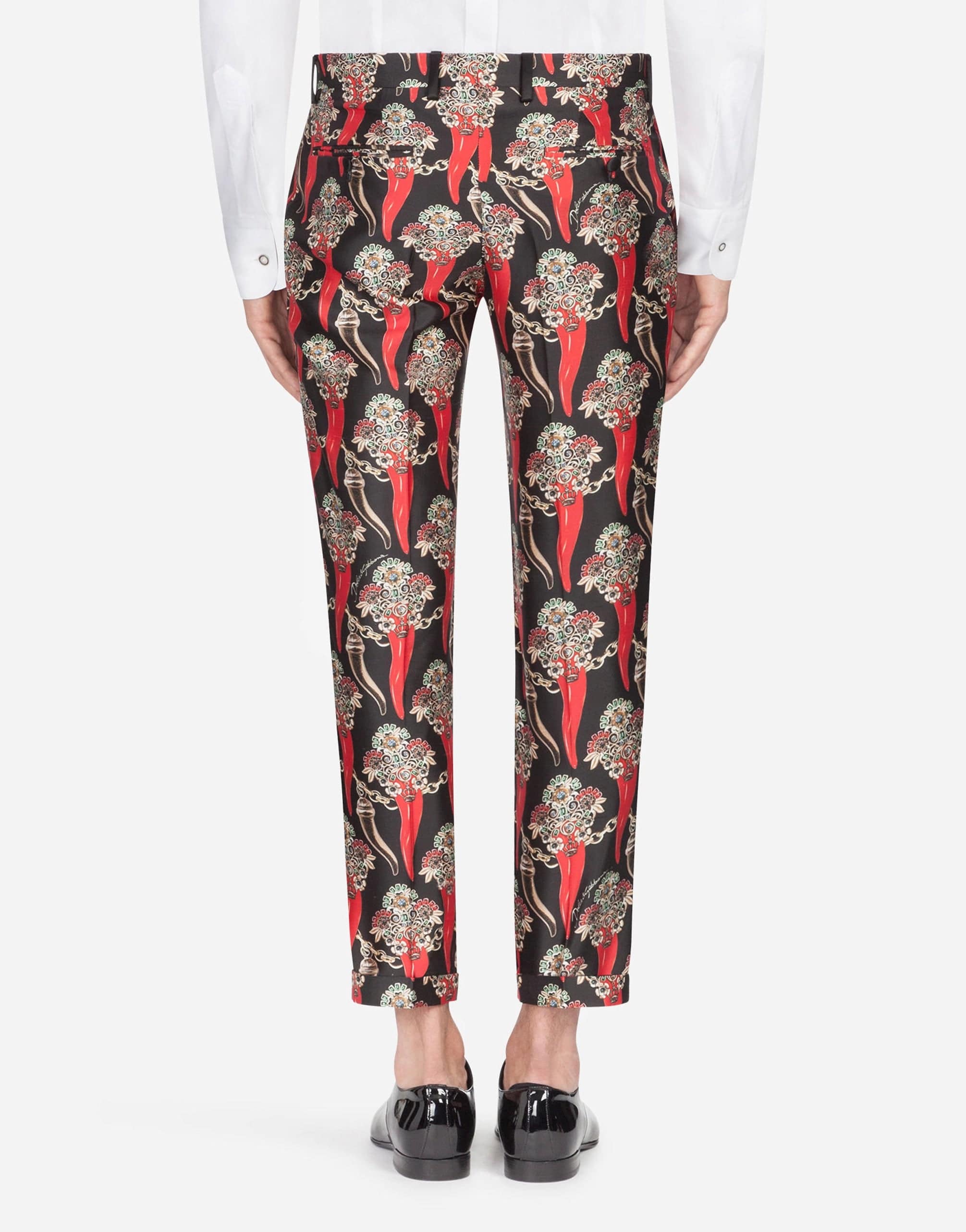 Dolce & Gabbana Pants In Printed Silk Mikado