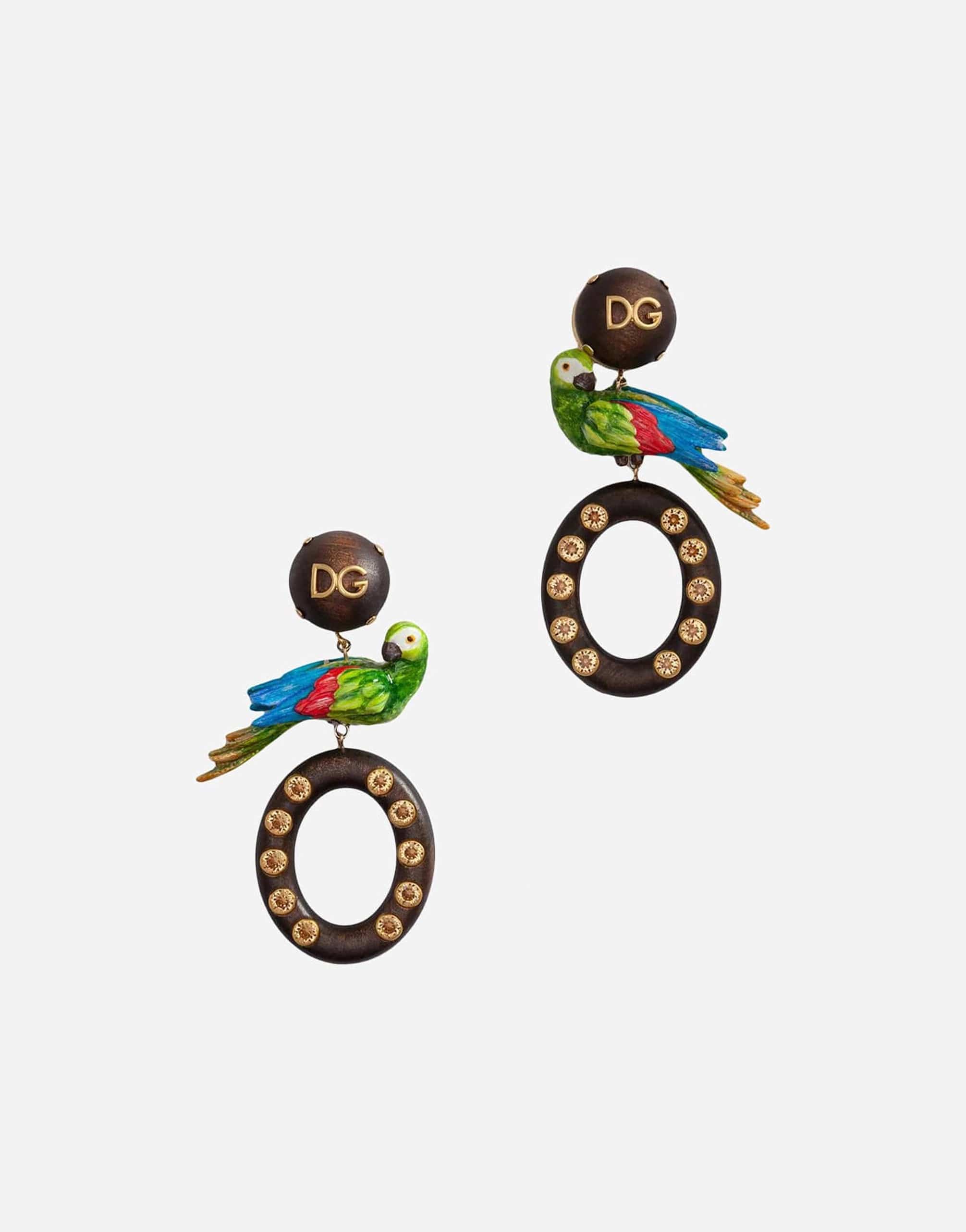 Dolce & Gabbana Parrot Detail Drop Earrings