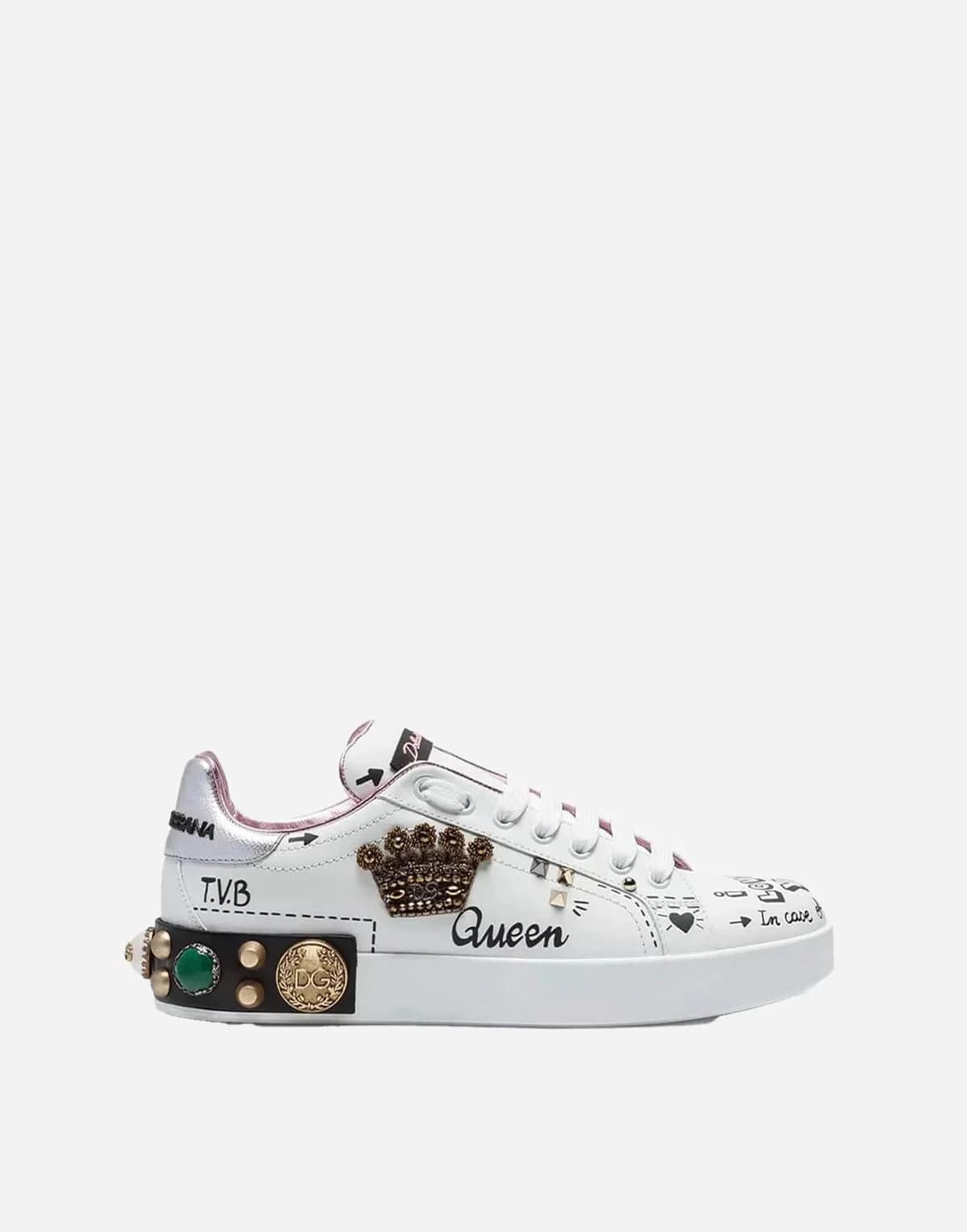 Embroidery Dolce & And Portofino Sneakers Patch Gabbana