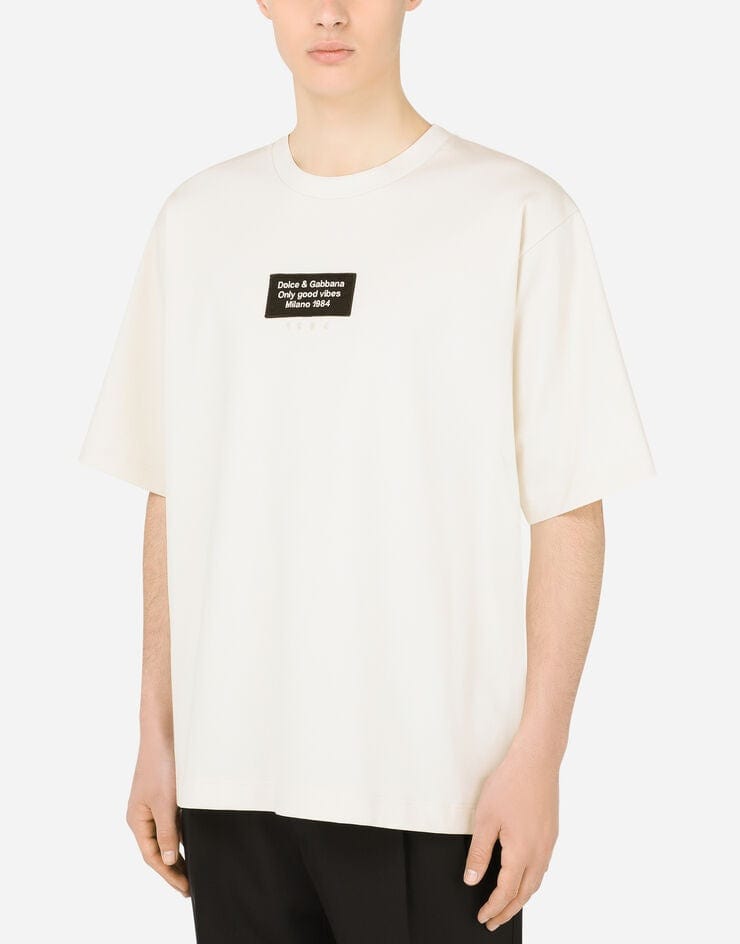Dolce & Gabbana Patch Embellishment Printed Cotton T-Shirt