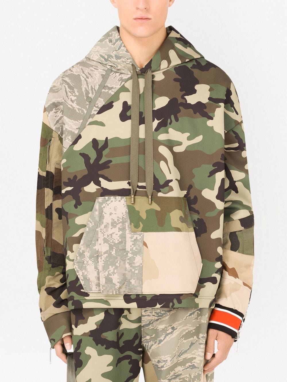 Dolce & Gabbana Patchwork Camouflage-Print Hoodie