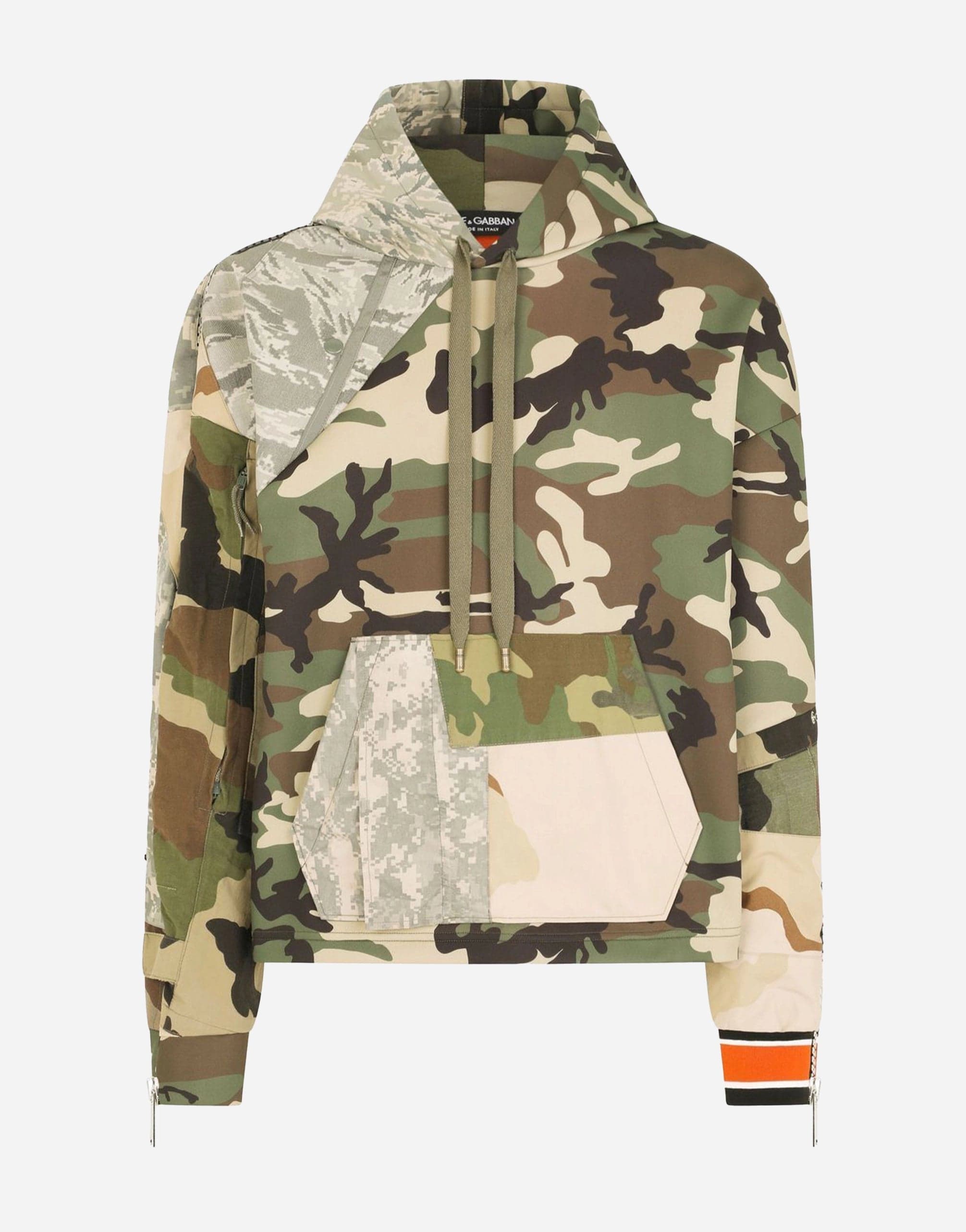 Dolce & Gabbana Patchwork Camouflage-Print Hoodie