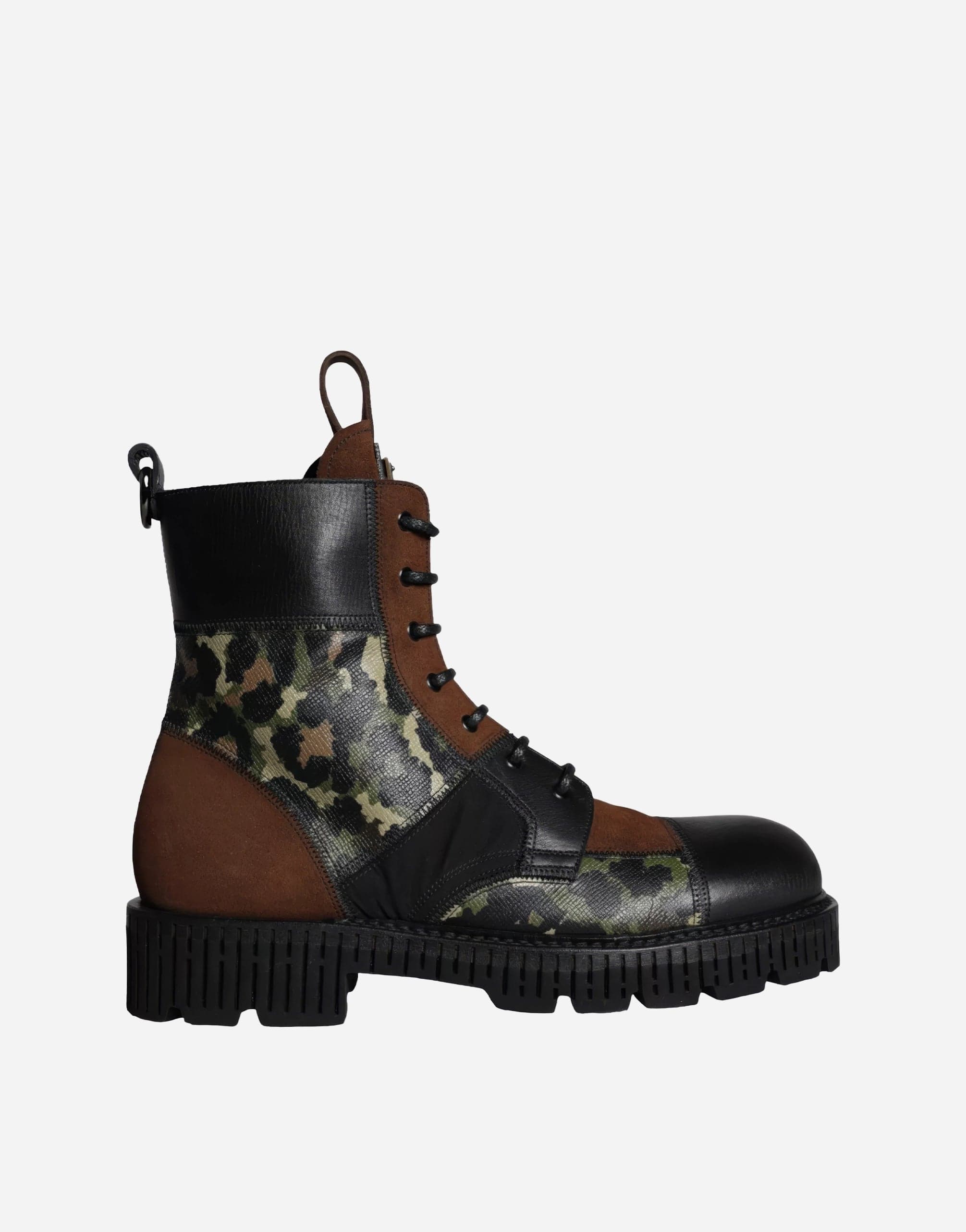 Dolce & Gabbana Patchwork Combat Boots