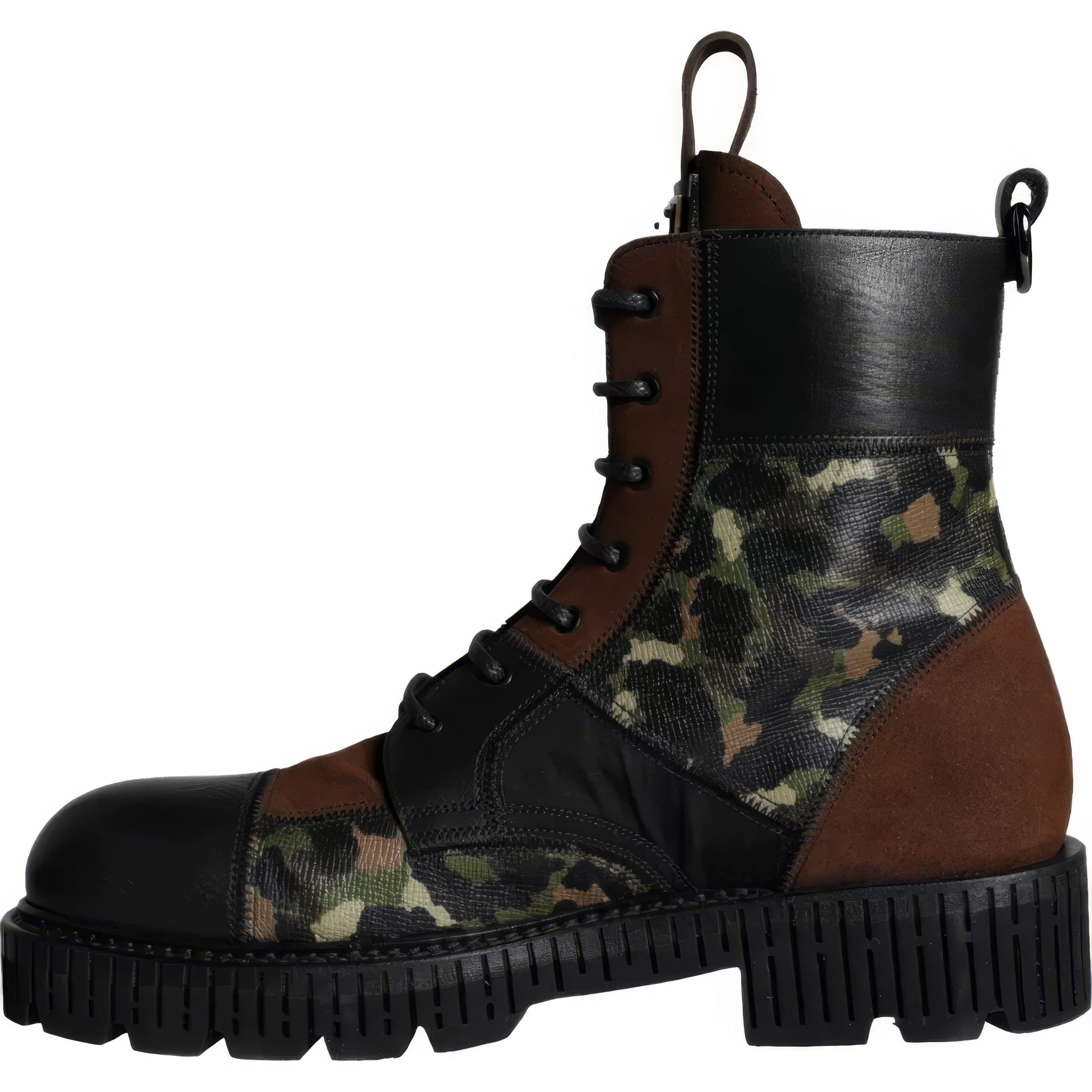 Dolce & Gabbana Patchwork Combat Boots