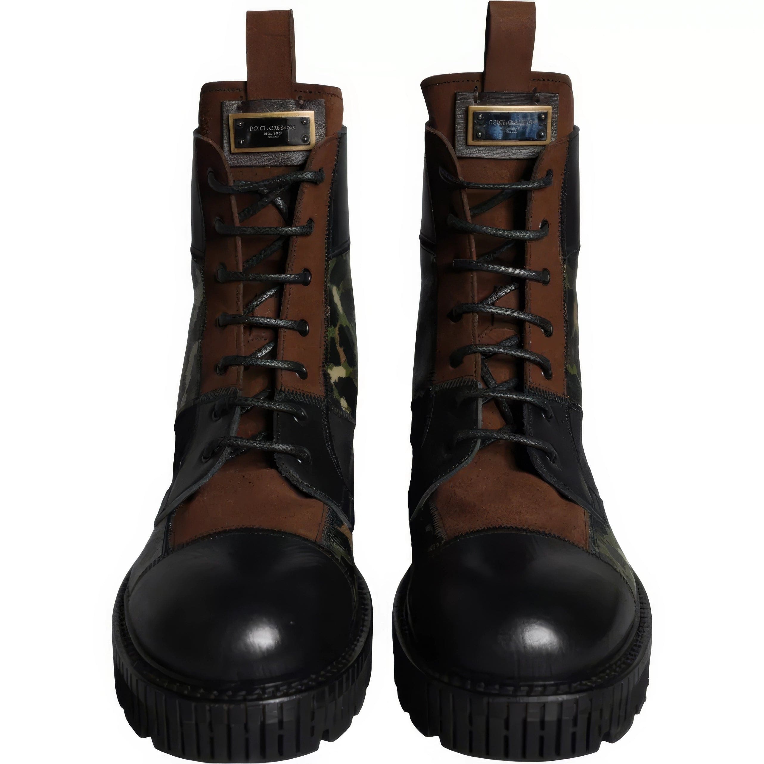 Dolce & Gabbana Patchwork Combat Boots