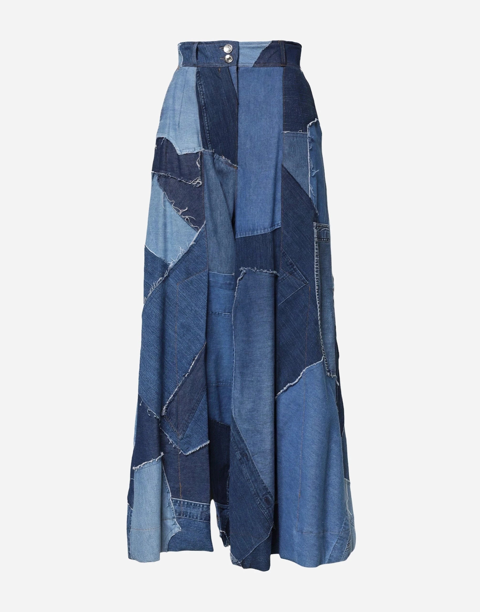 Dolce & Gabbana Patchwork Denim Maxi Skirt | Sendegaro Dolce & Gabbana Patchwork Denim Maxi Skirt | Sendegaro