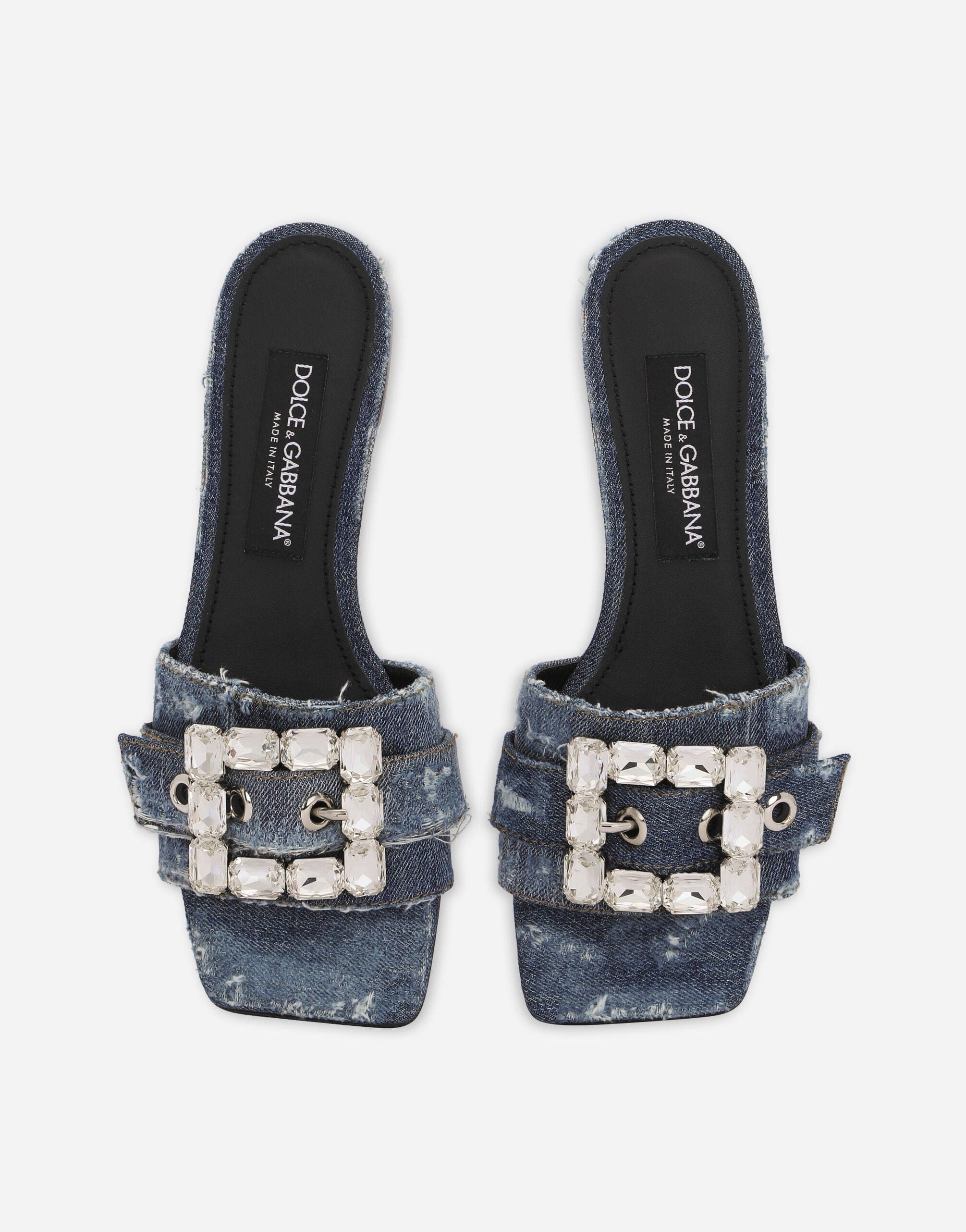 Dolce & Gabbana Patchwork Denim Slides