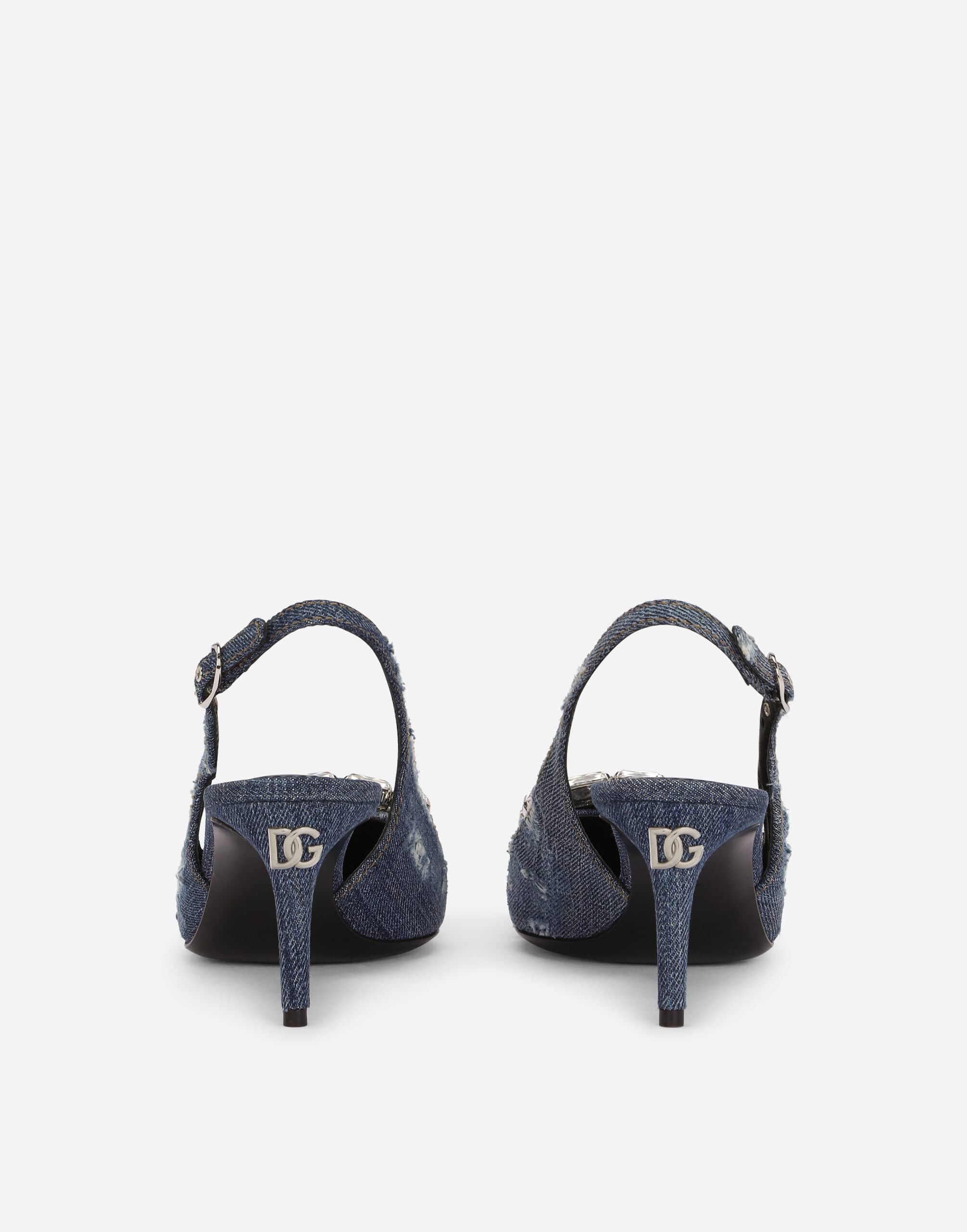 Dolce & Gabbana Patchwork Denim Slingbacks