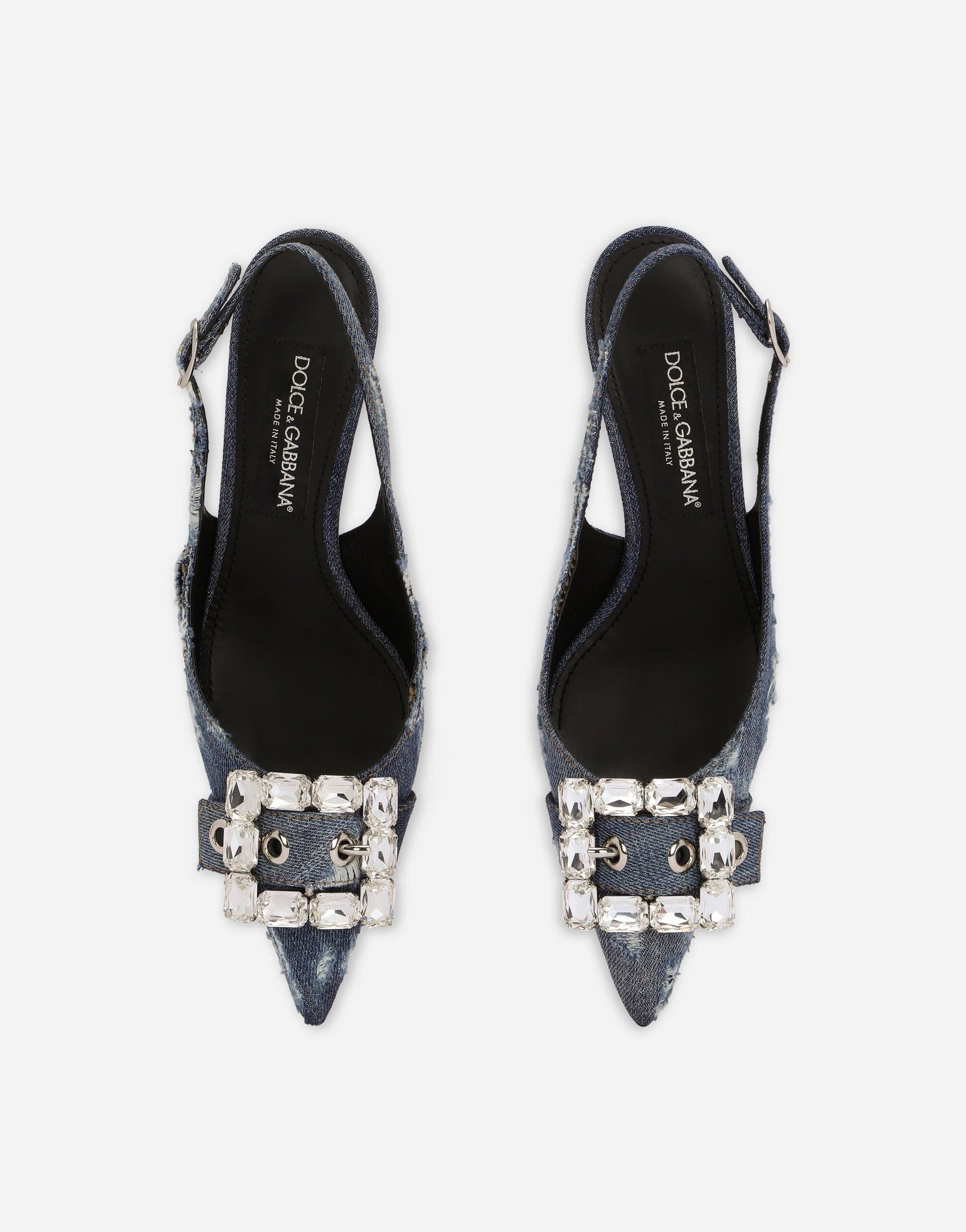 Dolce & Gabbana Patchwork Denim Slingbacks