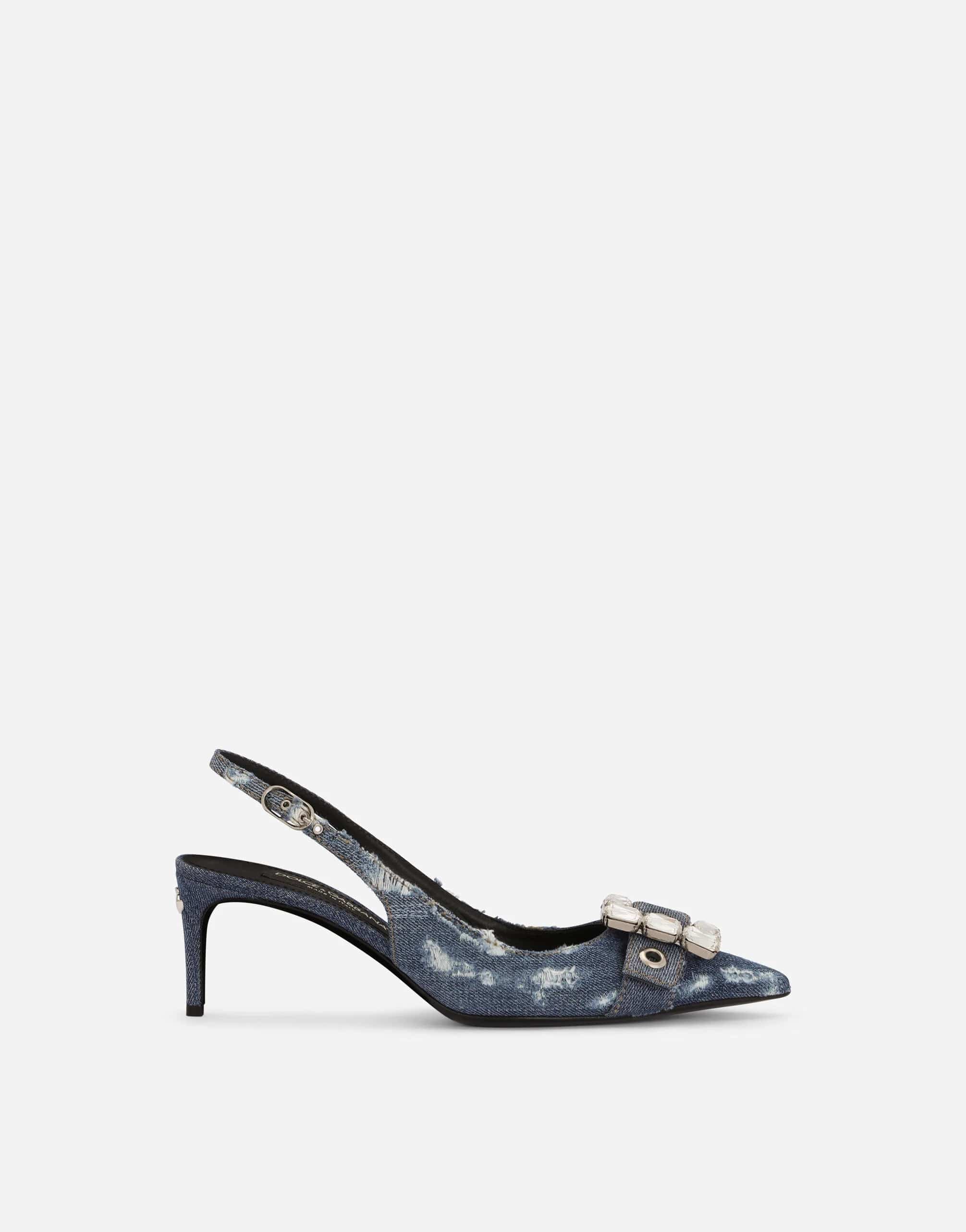 Dolce & Gabbana Patchwork Denim Slingbacks