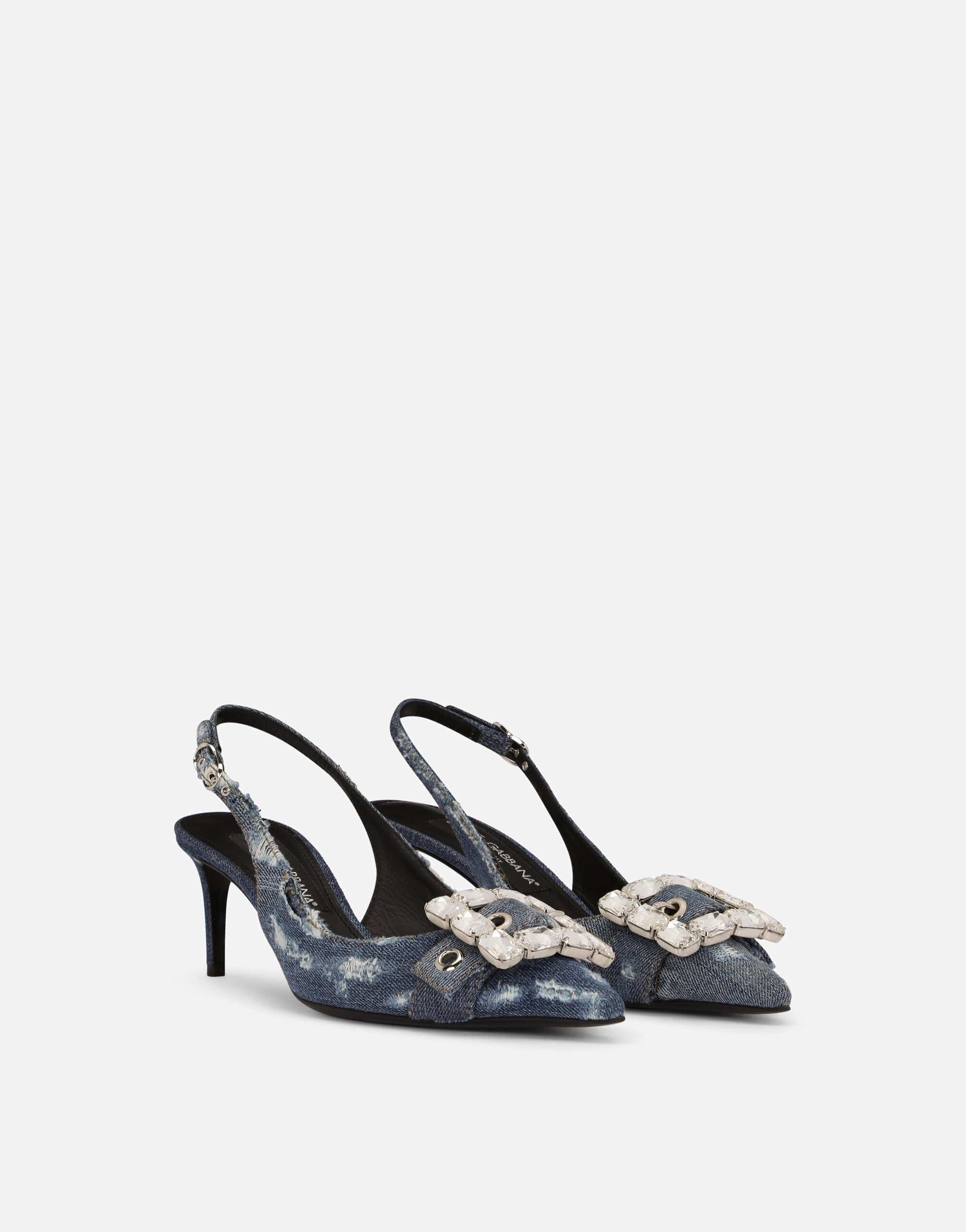 Dolce & Gabbana Patchwork Denim Slingbacks