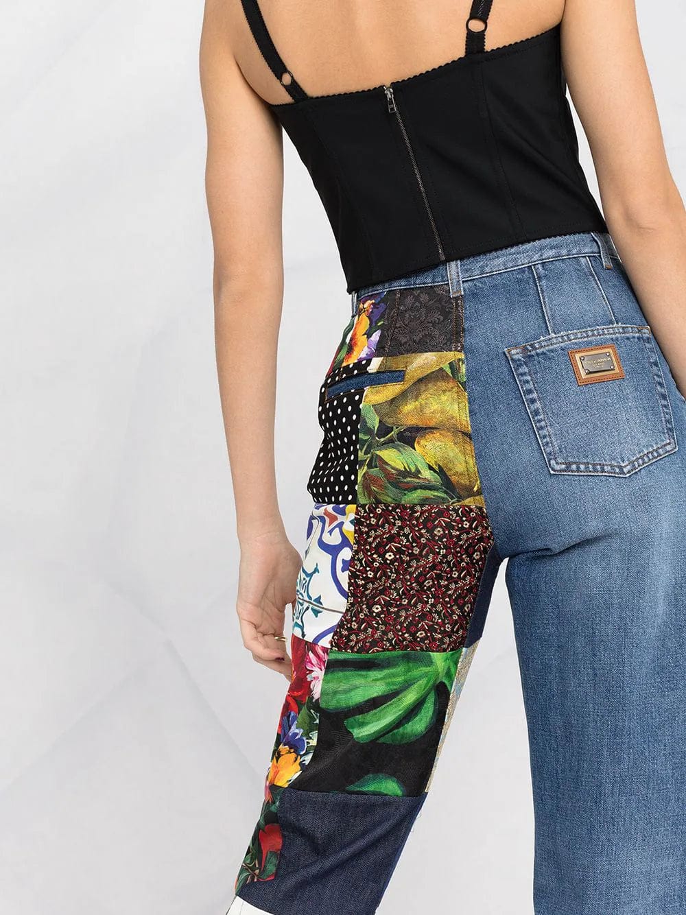 Dolce & Gabbana Patchwork-Detail Straight-Leg Jeans