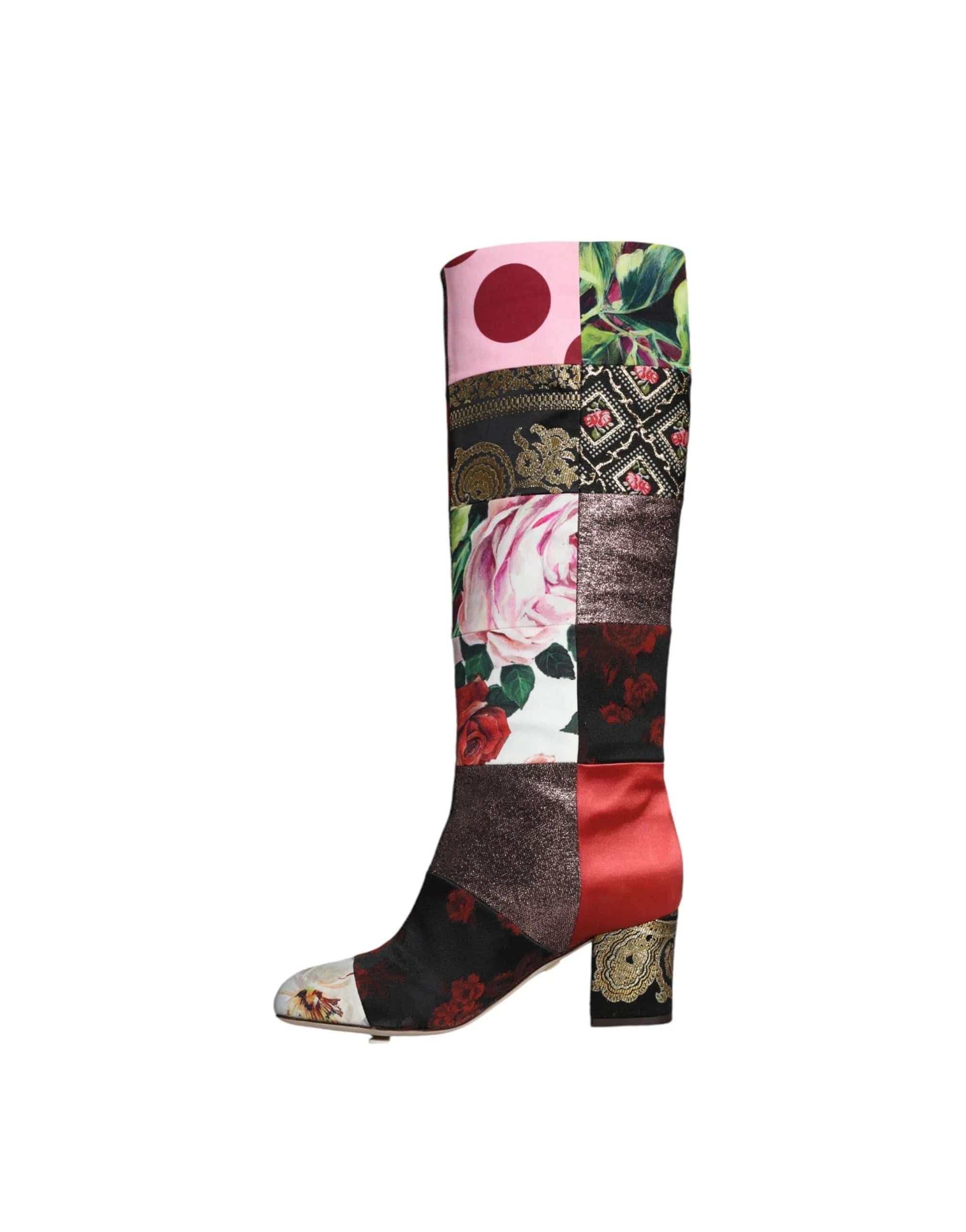 Dolce & Gabbana Patchwork Fabric Boots