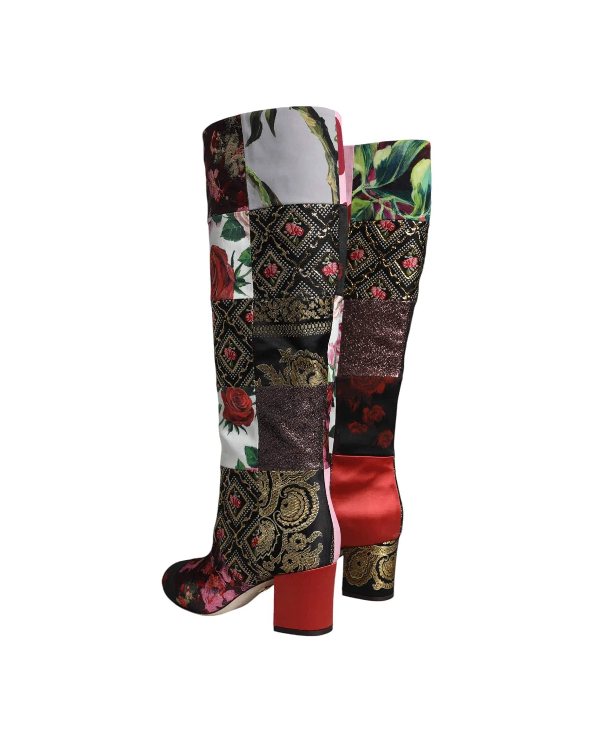 Dolce & Gabbana Patchwork Fabric Boots