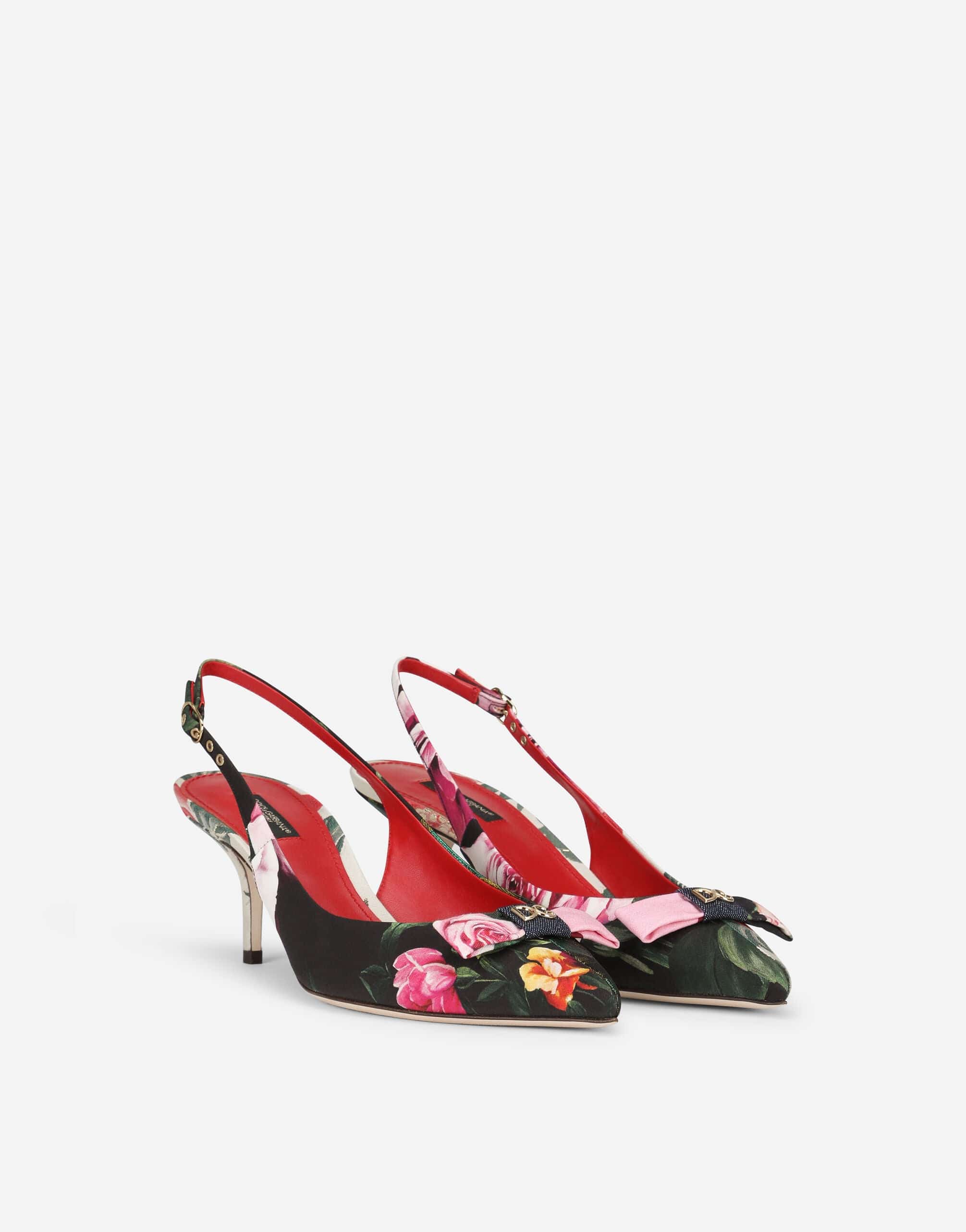 Dolce & Gabbana Patchwork Fabric Slingbacks