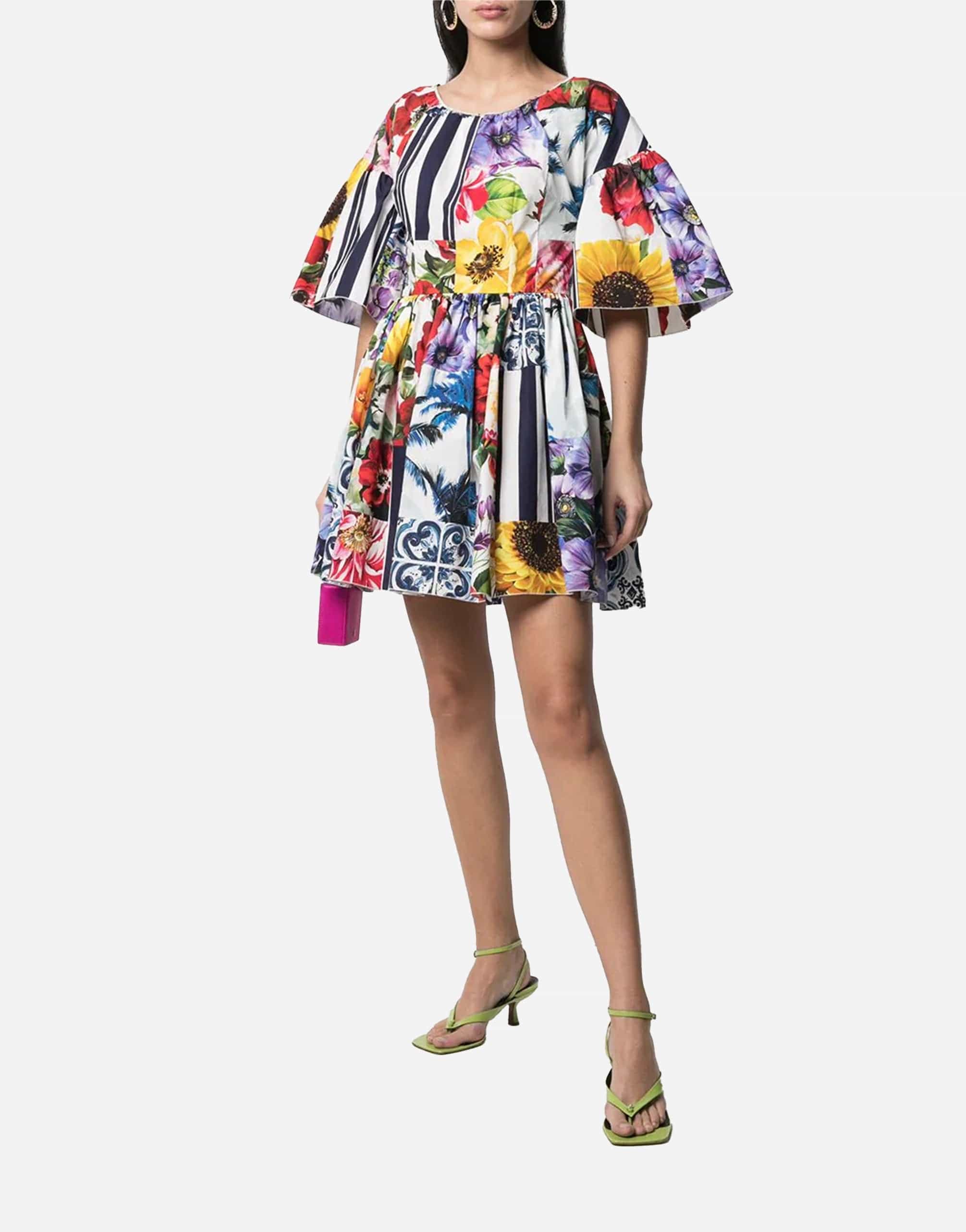 Dolce & Gabbana Patchwork Fit-And-Flare Mini Dress