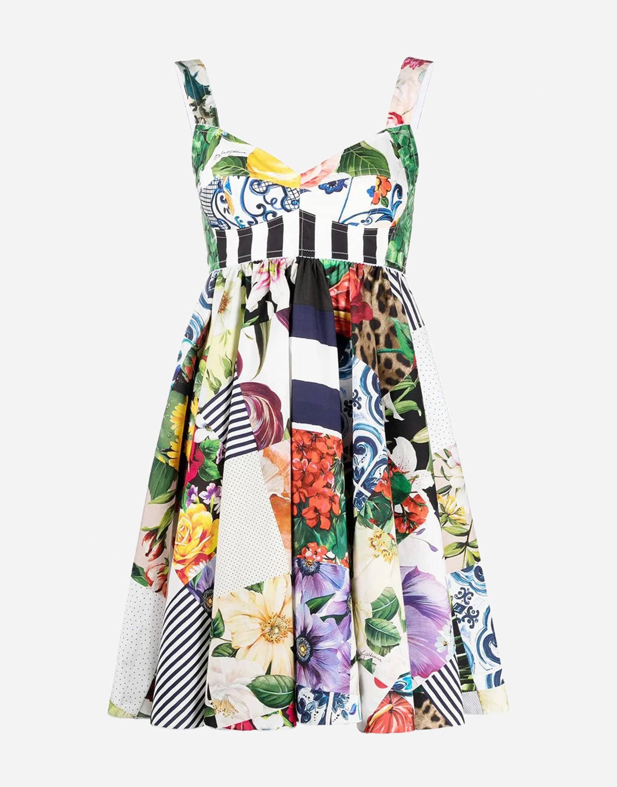 Dolce & Gabbana Patchwork Flared Mini Dress