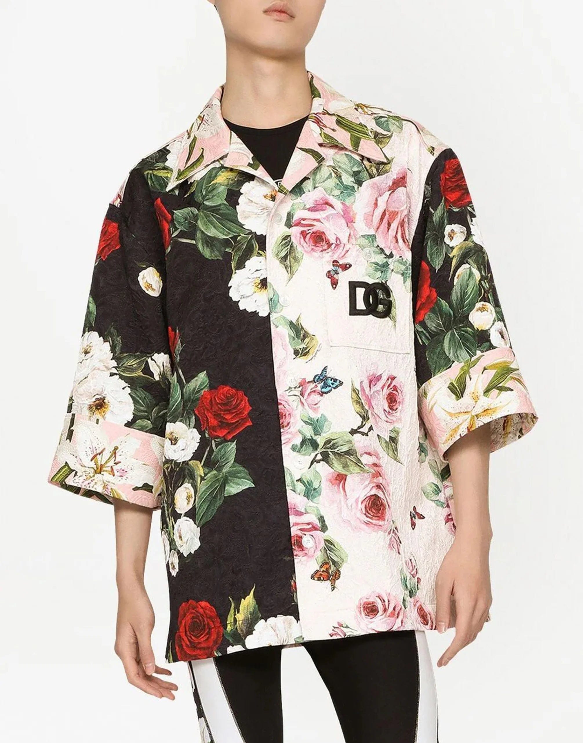 Dolce & Gabbana Patchwork Floral-Print Hawaii Shirt