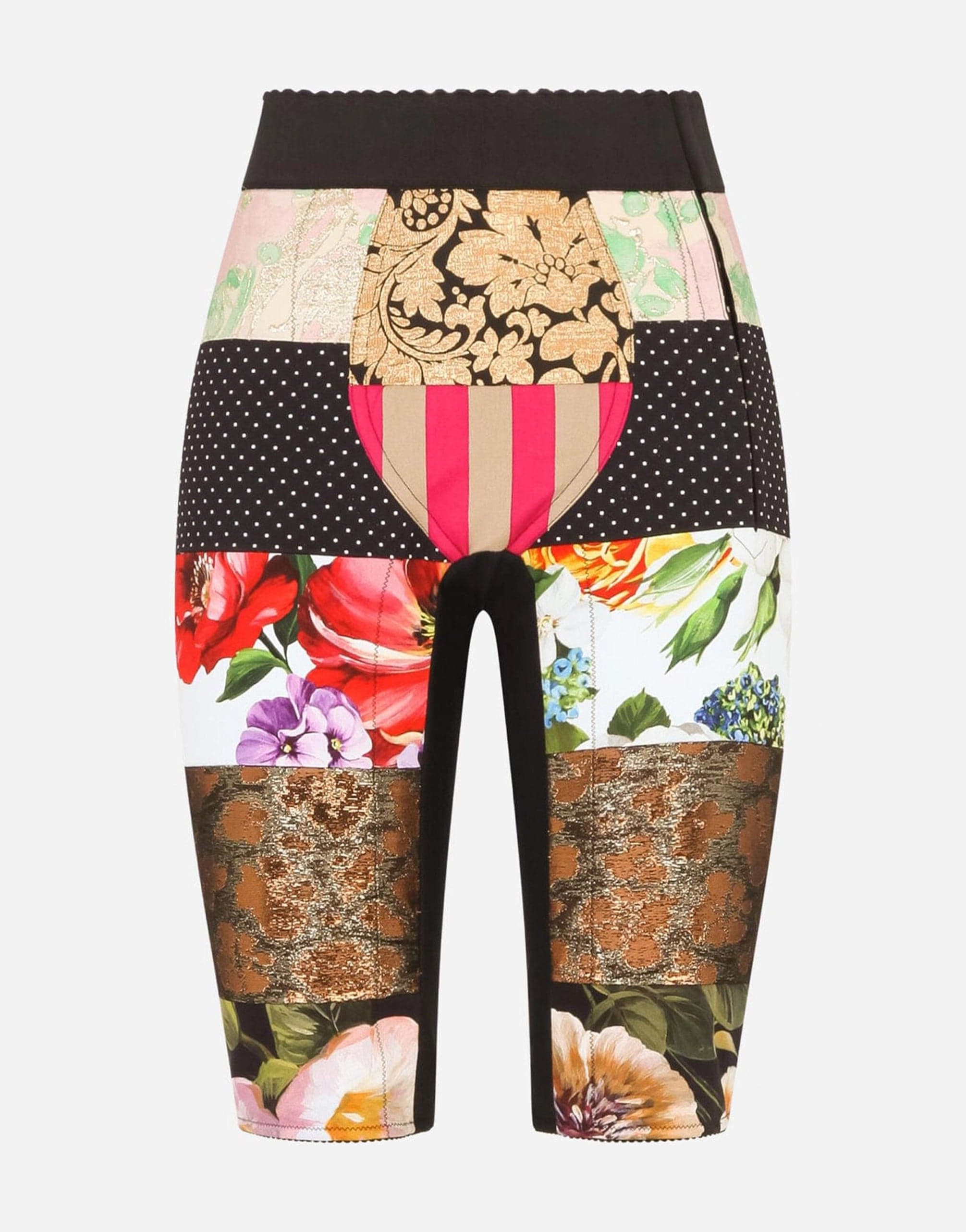 Dolce & Gabbana Patchwork High Waist Cropped Pants