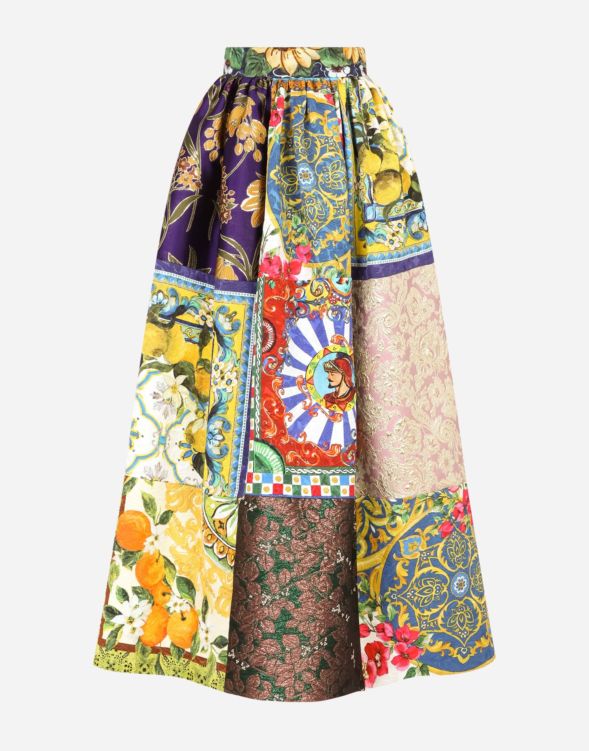 Dolce & Gabbana Patchwork Jacquard Maxi Skirt