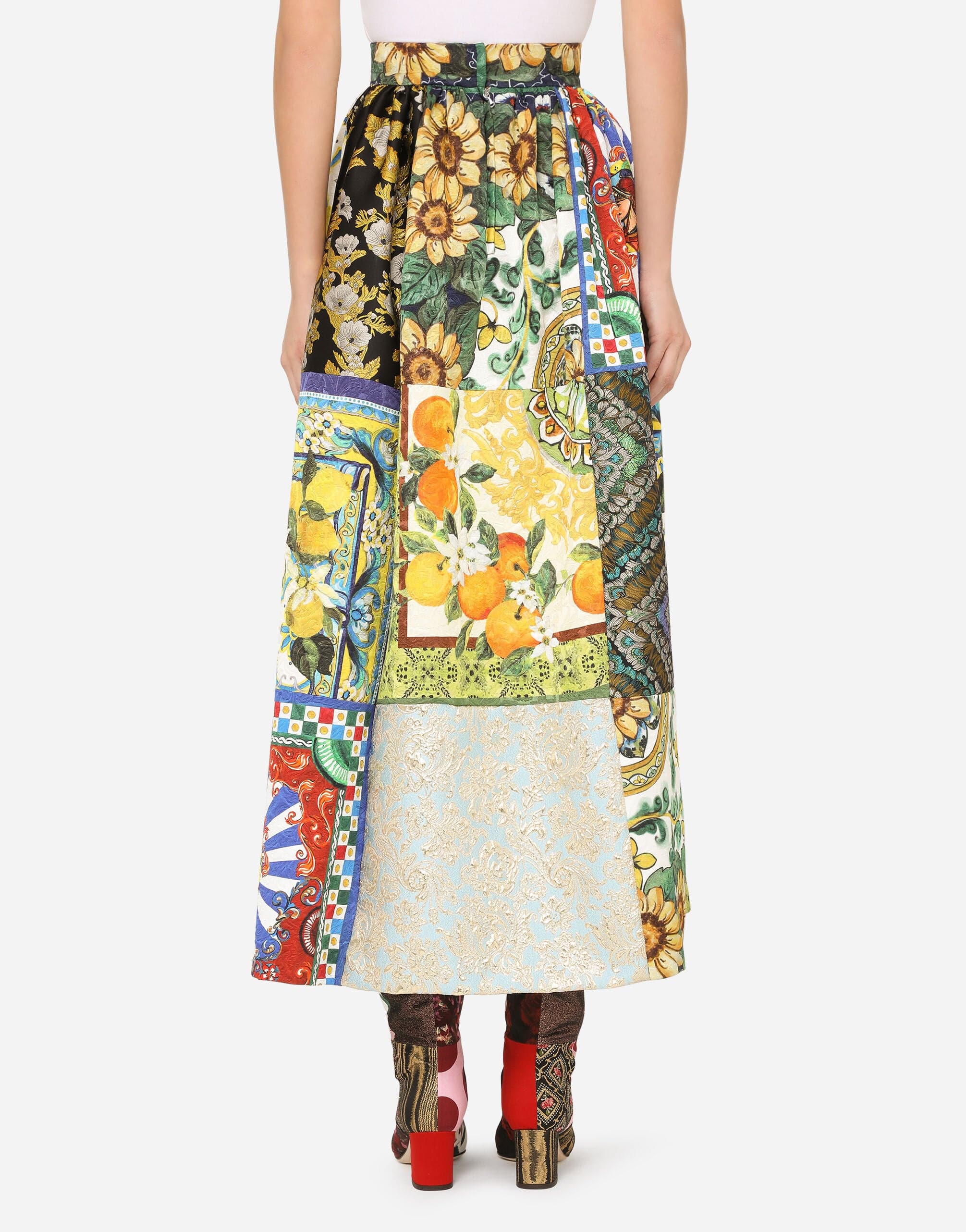 Dolce & Gabbana Patchwork Jacquard Maxi Skirt