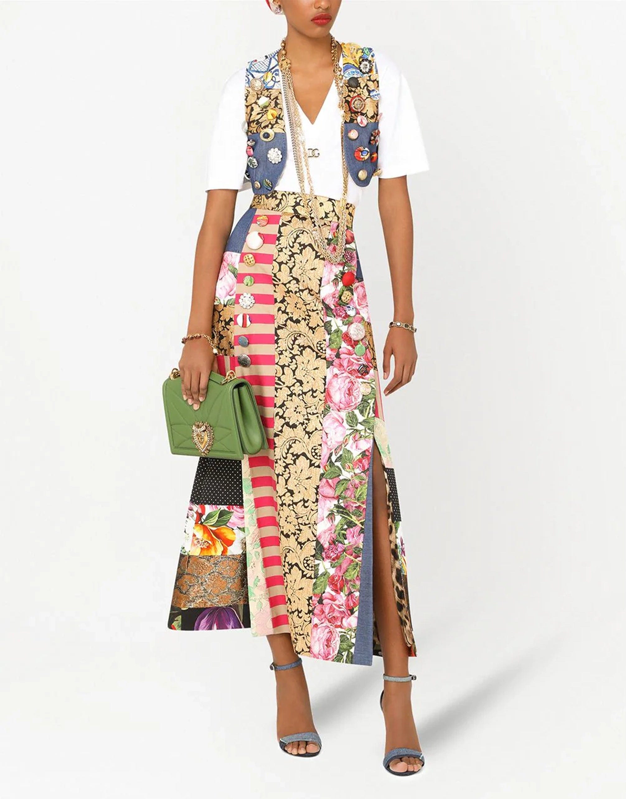 Dolce & Gabbana Patchwork Long Skirt