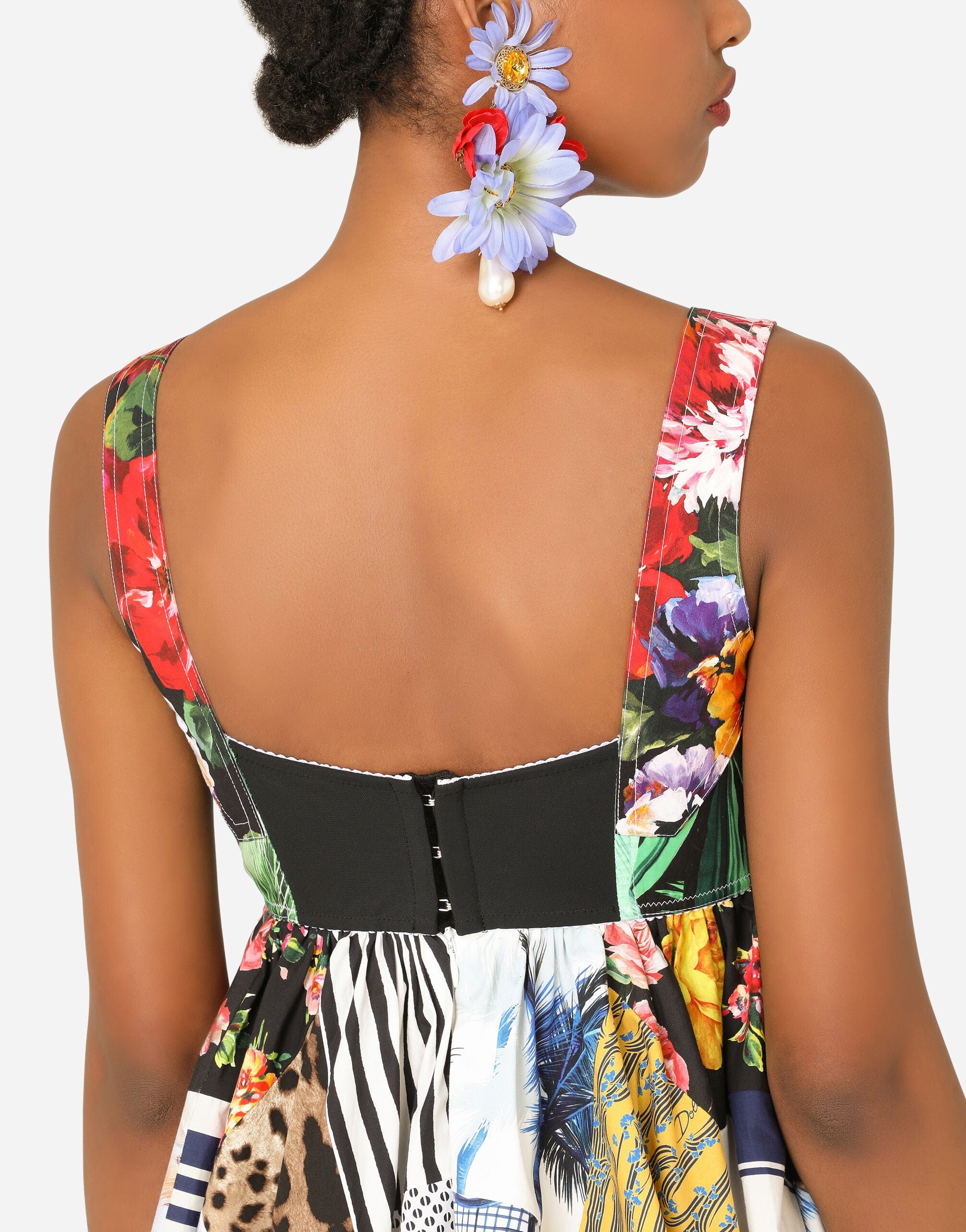 Dolce & Gabbana Patchwork Poplin Short Dress