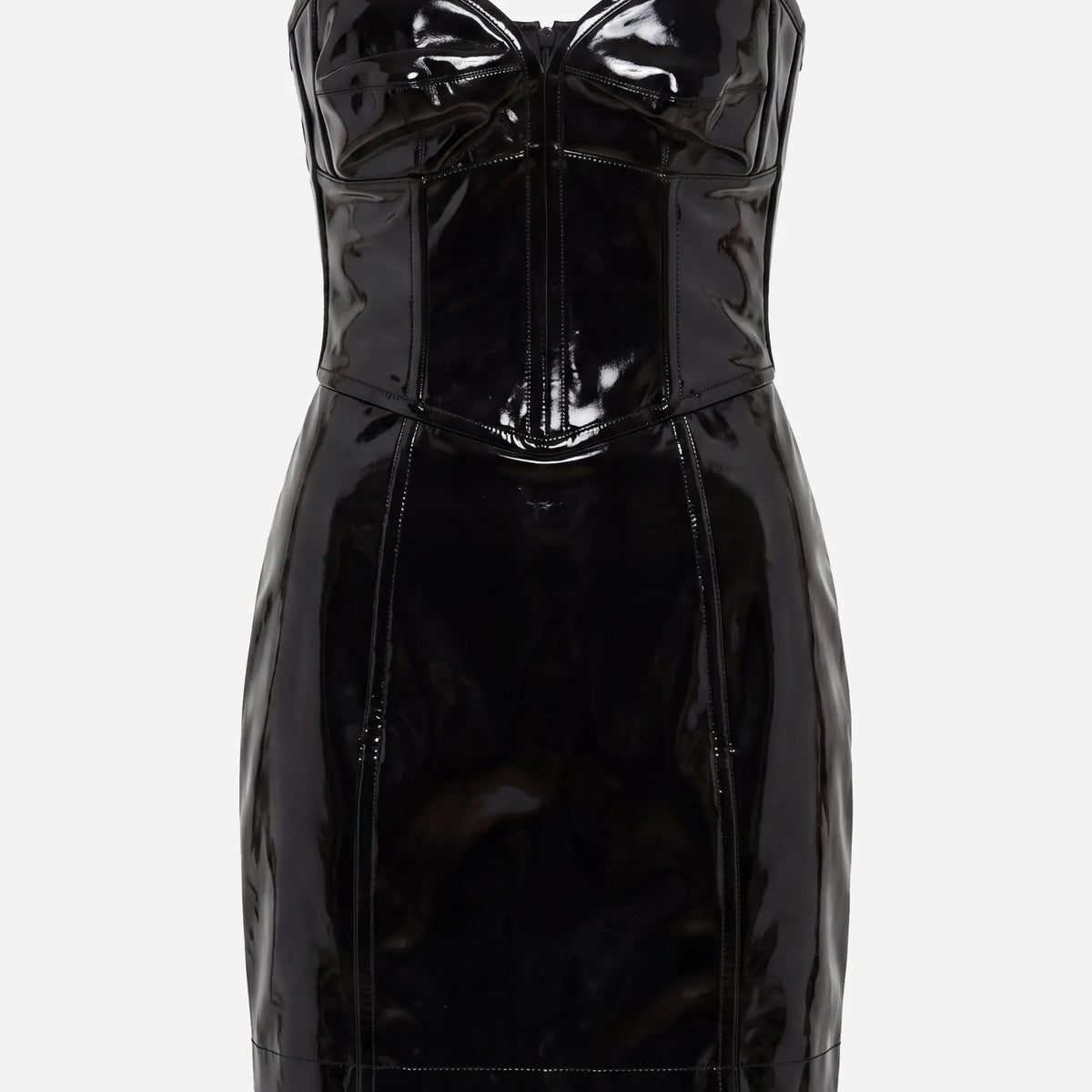 patent mini dress Cyberpunk Faux Patent Leather Mini Dress