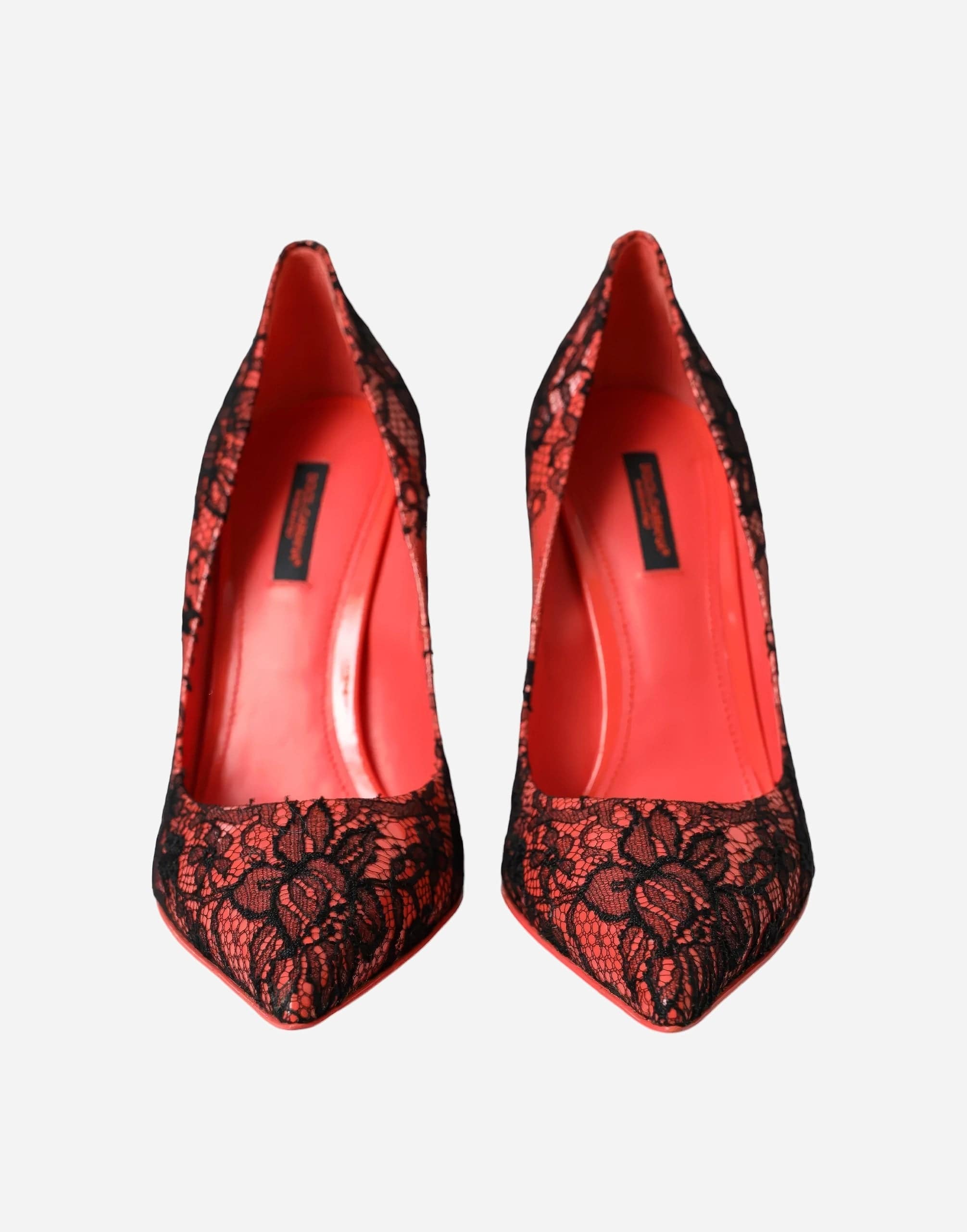 Dolce & Gabbana Patent Leather Lace Pumps
