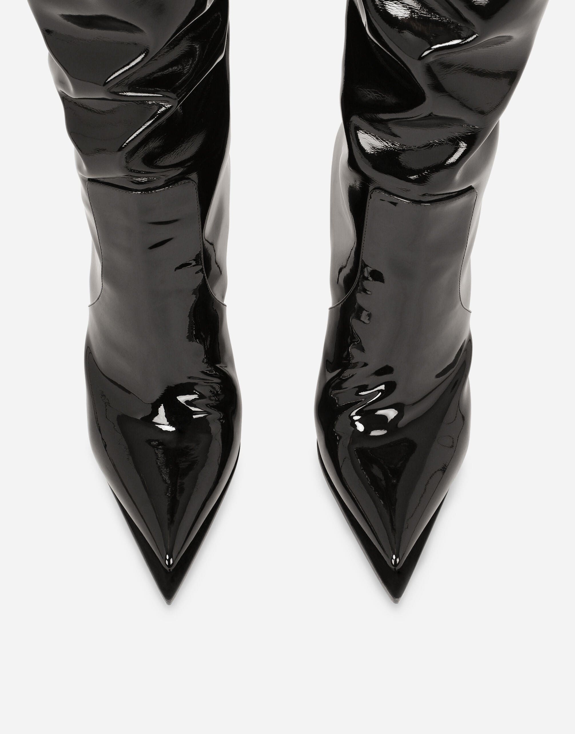 Dolce & Gabbana Patent Leather Thigh-High Boots