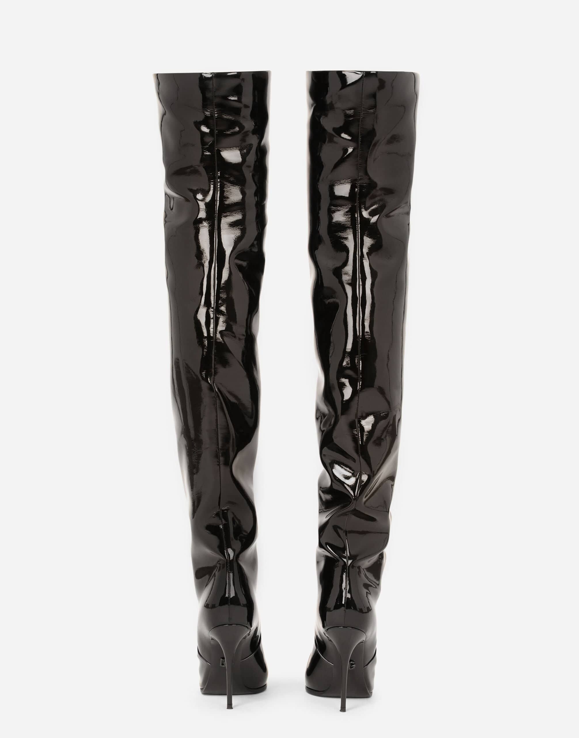 Dolce & Gabbana Patent Leather Thigh-High Boots