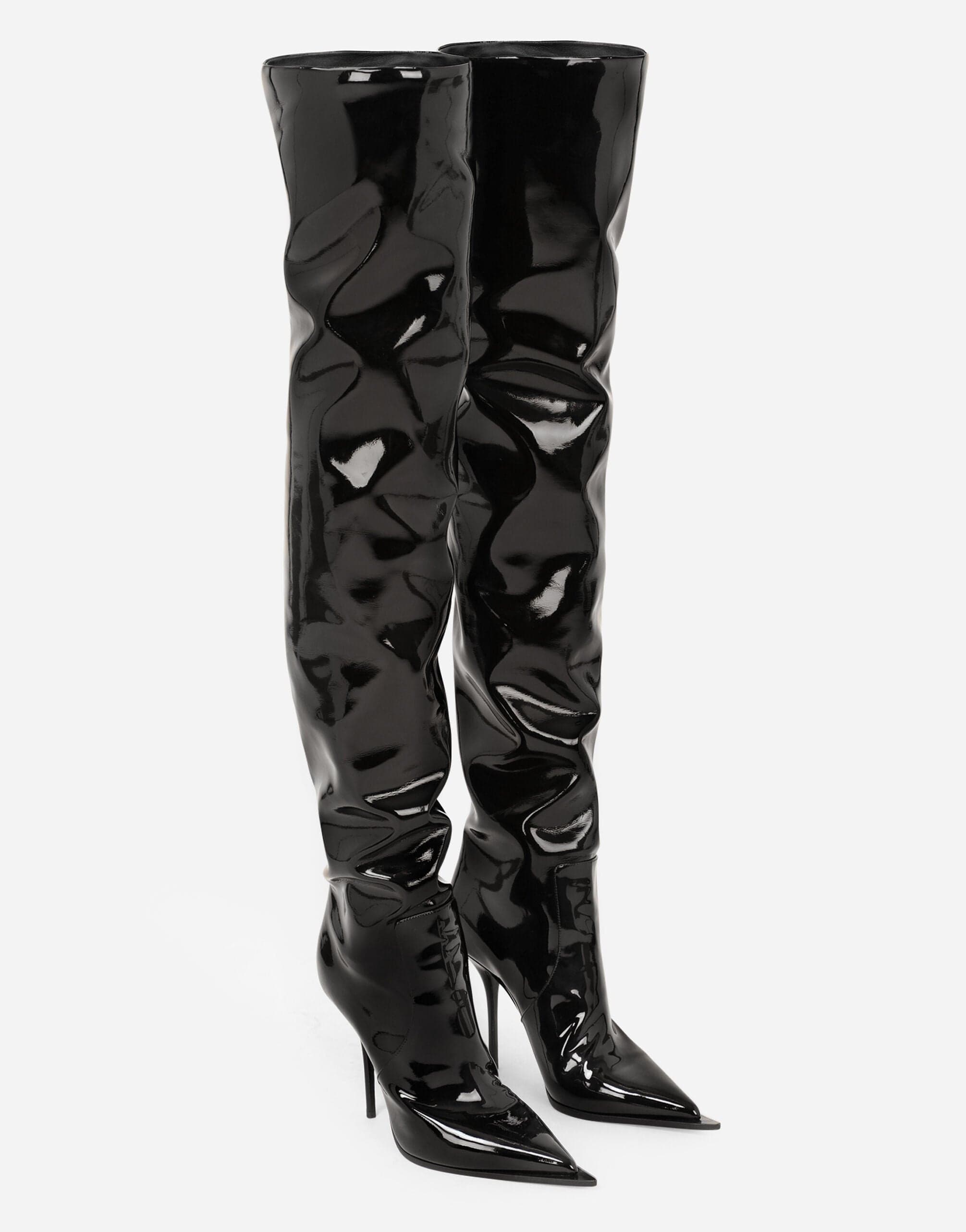 Dolce & Gabbana Patent Leather Thigh-High Boots