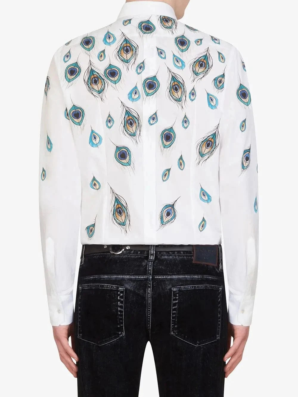 Dolce & Gabbana Peacock-Print Long-Sleeve Shirt