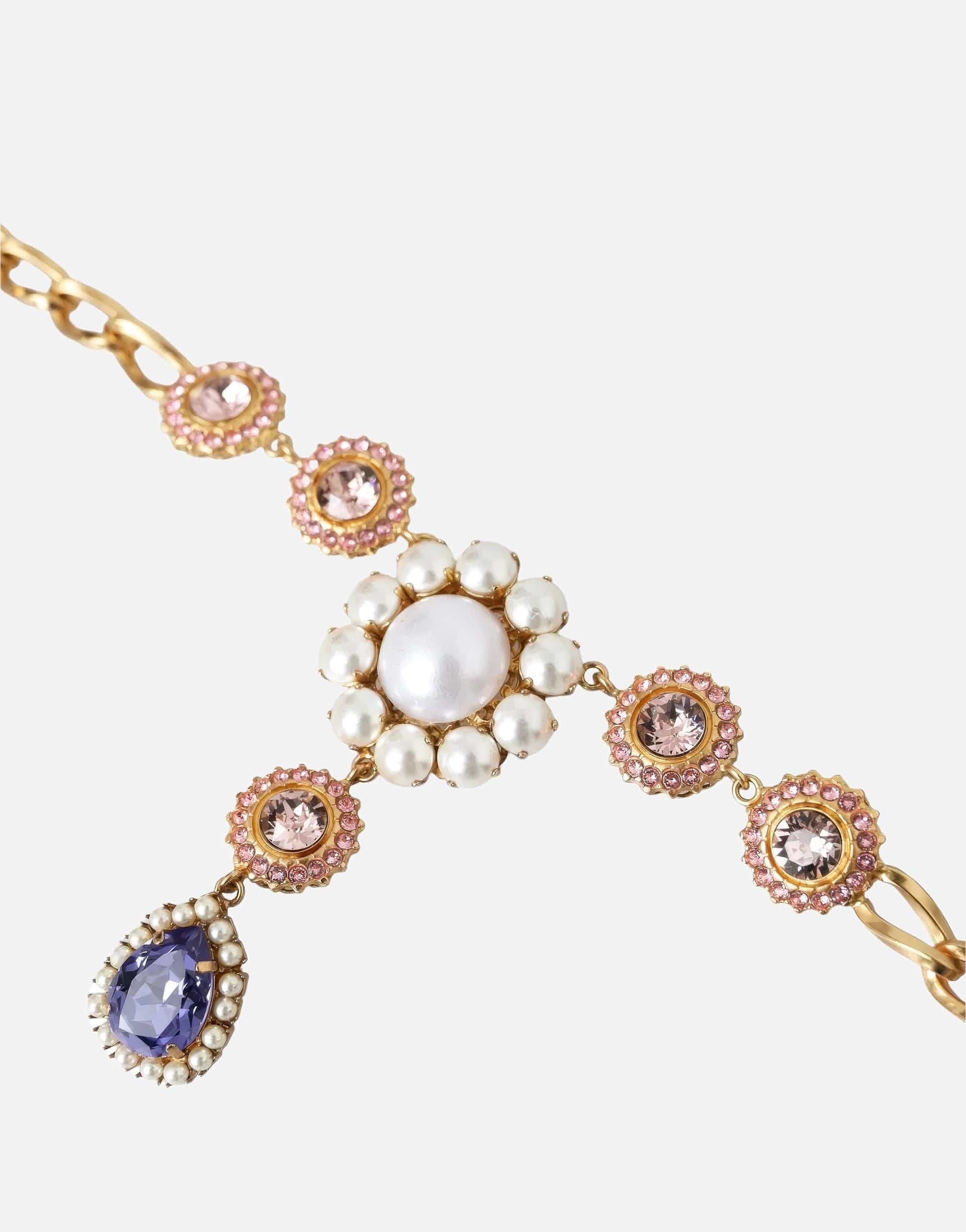 Dolce & Gabbana Pearl And Crystal Embellished Necklace