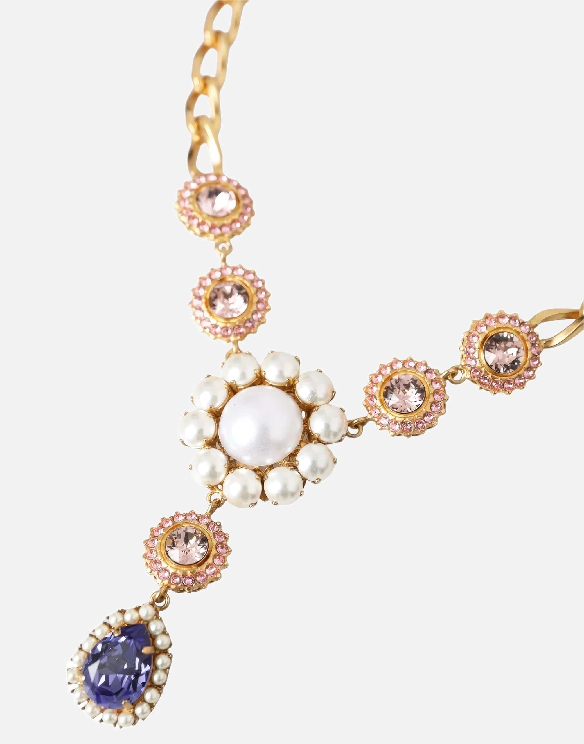 Dolce & Gabbana Pearl And Crystal Embellished Necklace