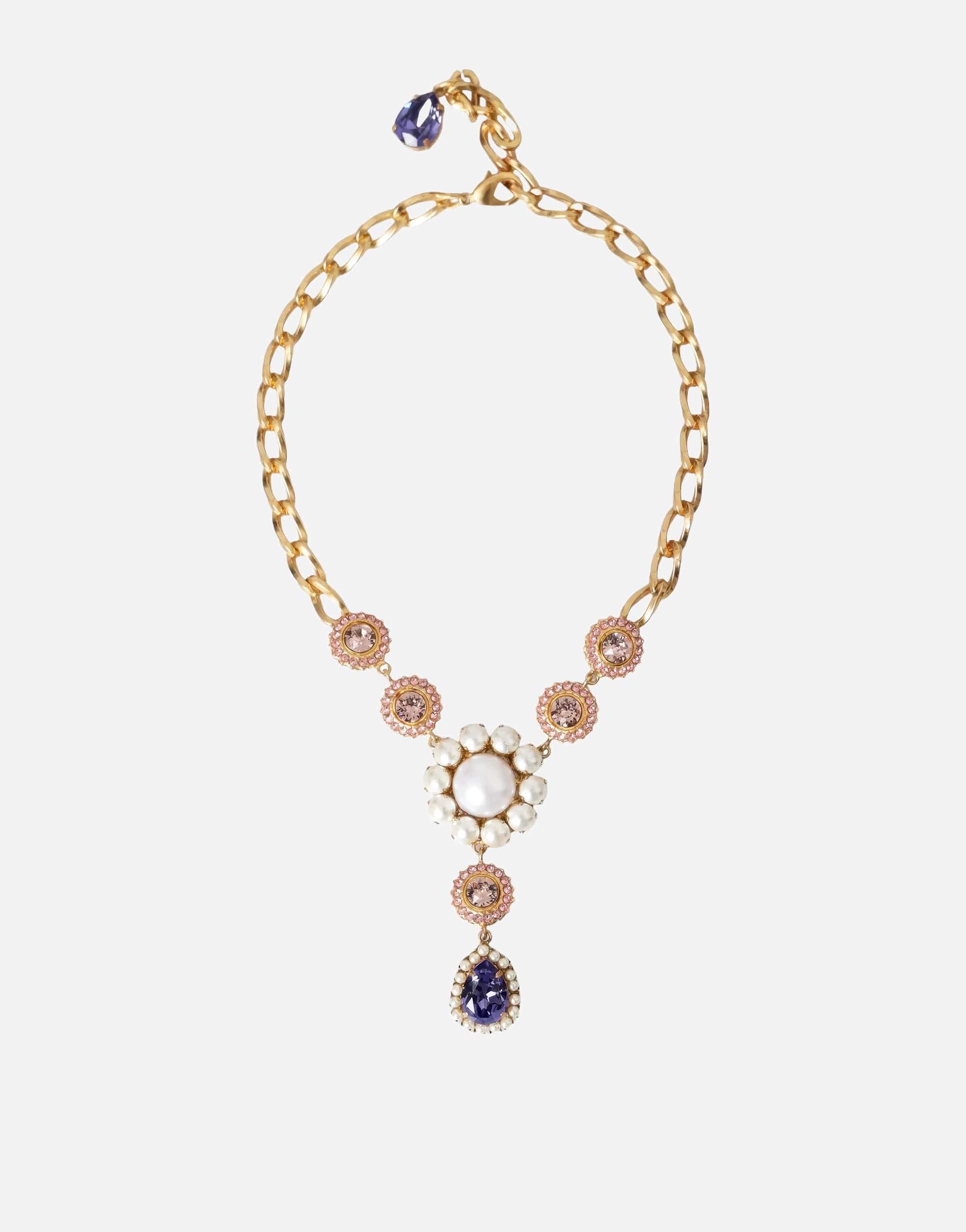 Dolce & Gabbana Pearl And Crystal Embellished Necklace