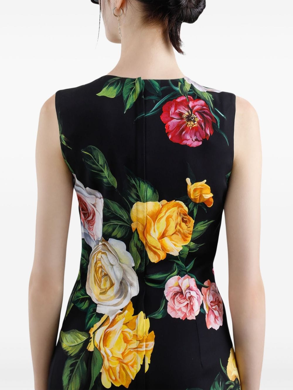 Dolce & Gabbana Peony And Rose Floral-Print Midi Dress