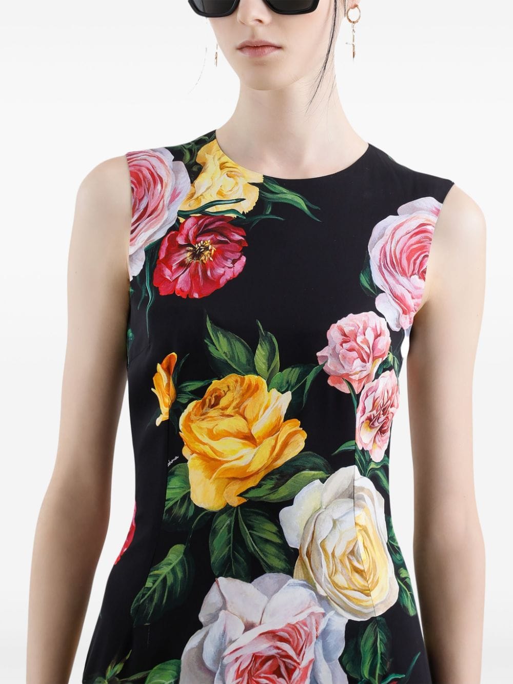 Dolce & Gabbana Peony And Rose Floral-Print Midi Dress