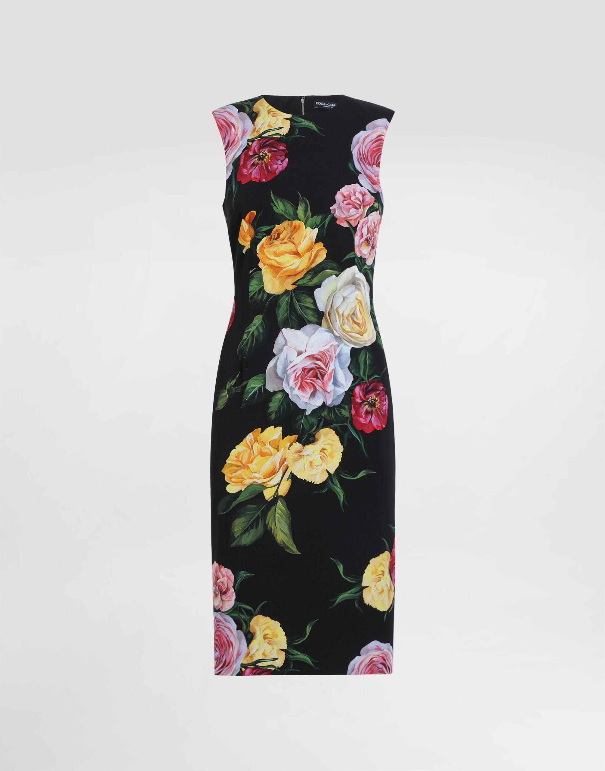 Dolce & Gabbana Peony And Rose Print Sheath Dress