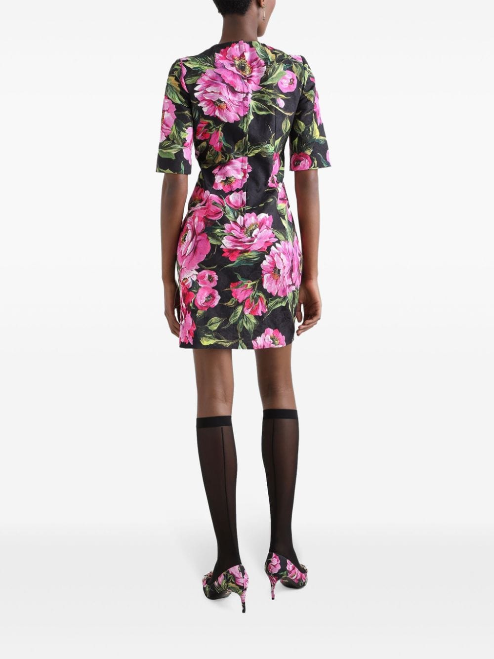 Dolce & Gabbana Peony-Print Mini Dress