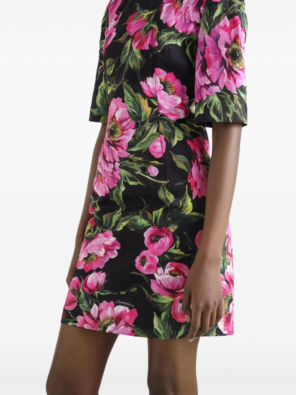 Dolce & Gabbana Peony-Print Mini Dress