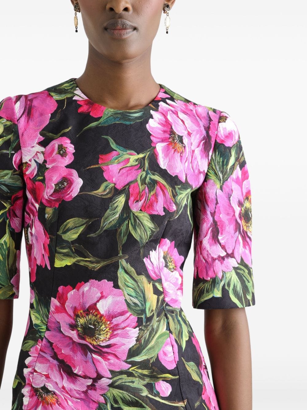 Dolce & Gabbana Peony-Print Mini Dress