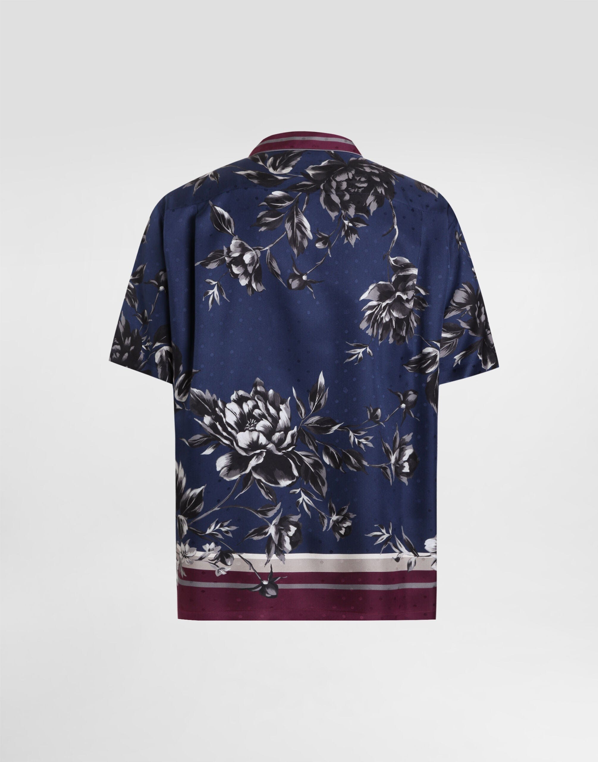 Dolce & Gabbana 牡丹印花斜紋夏威夷襯衫