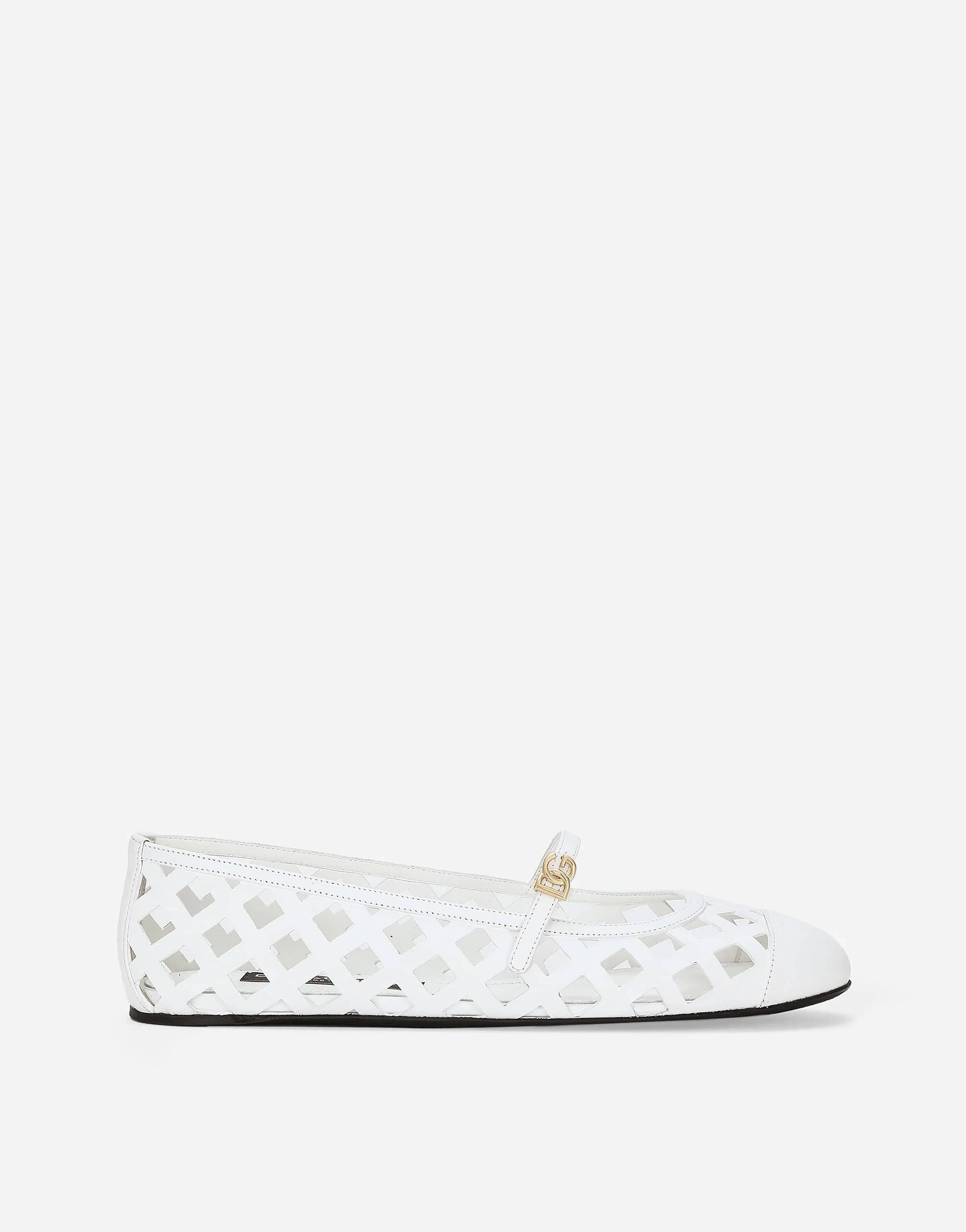 Dolce & Gabbana Perforated Leather Ballerina Shoes