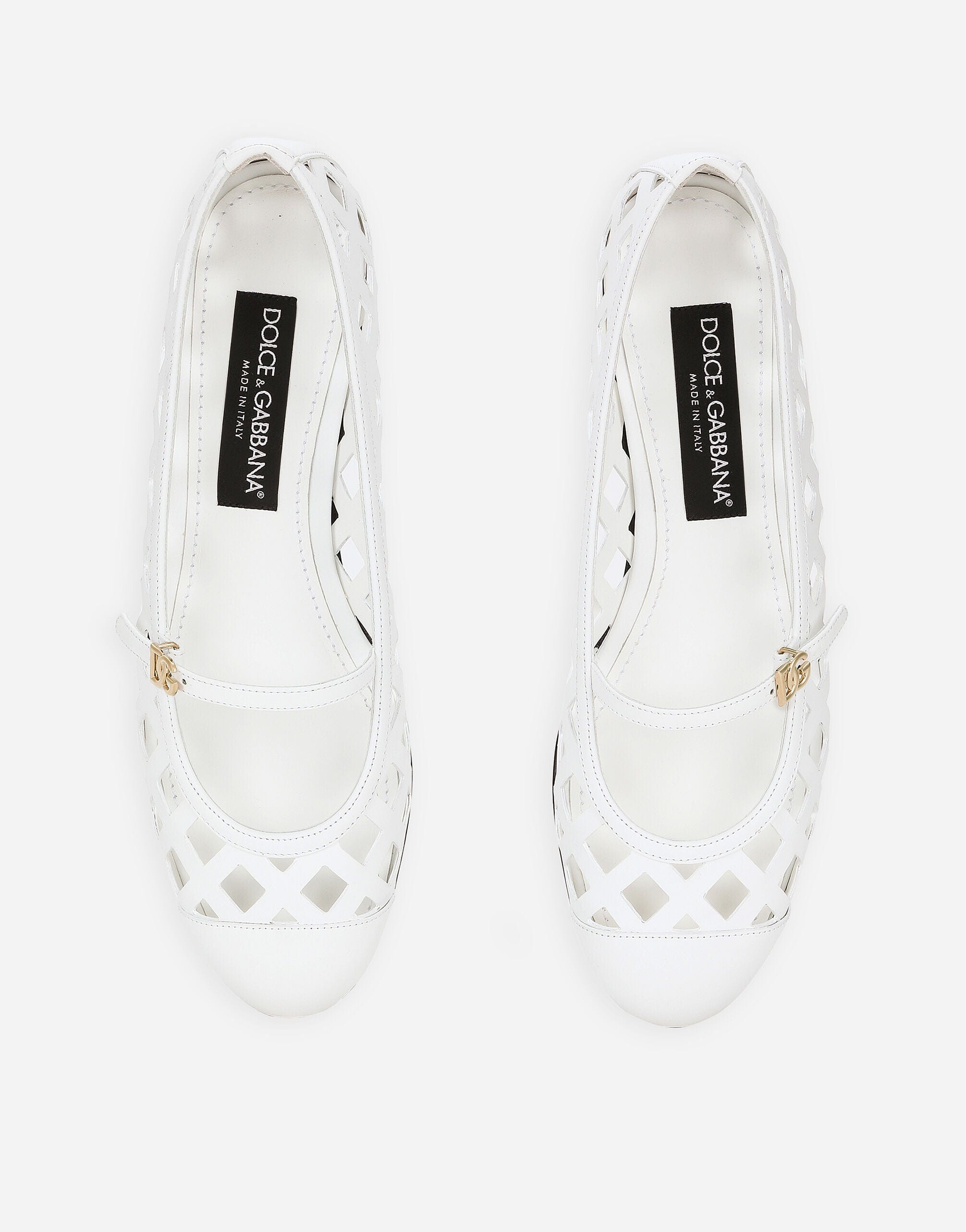 Dolce & Gabbana Perforated Leather Ballerina Shoes