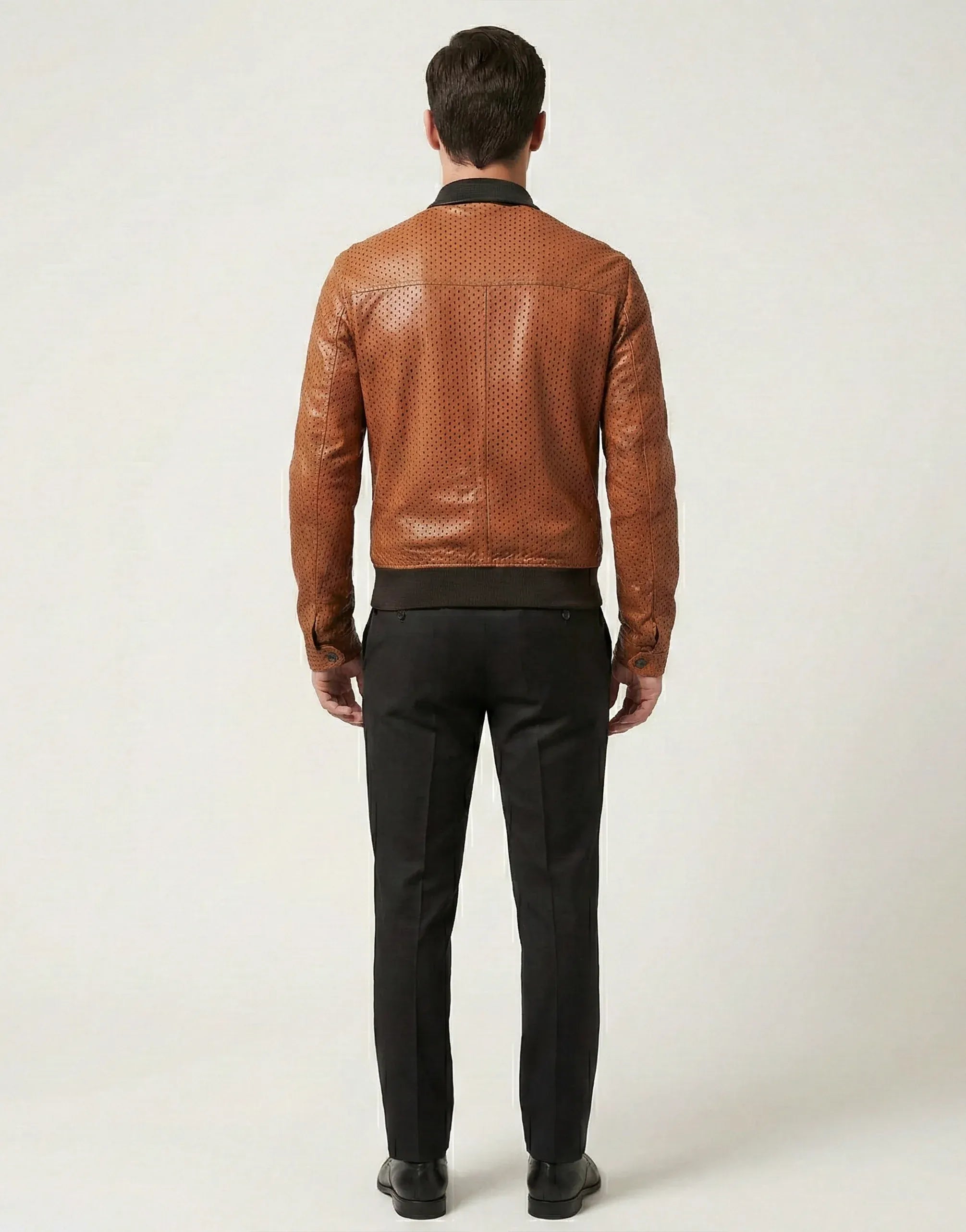 Dolce & Gabbana Perforated Leather Bomber Jacket | Sendegaro UK