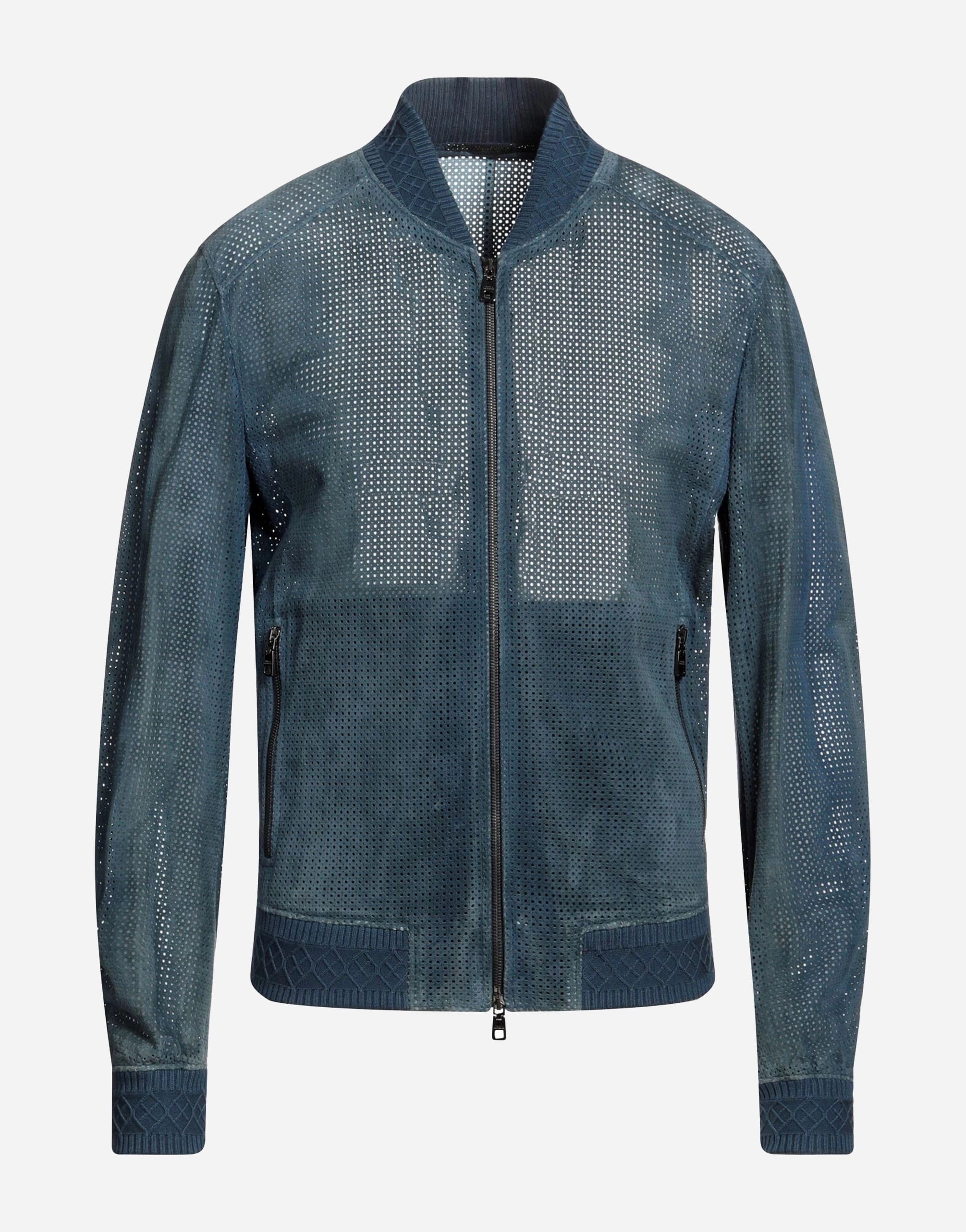 Dolce & Gabbana Perforated Leather Bomber Jacket