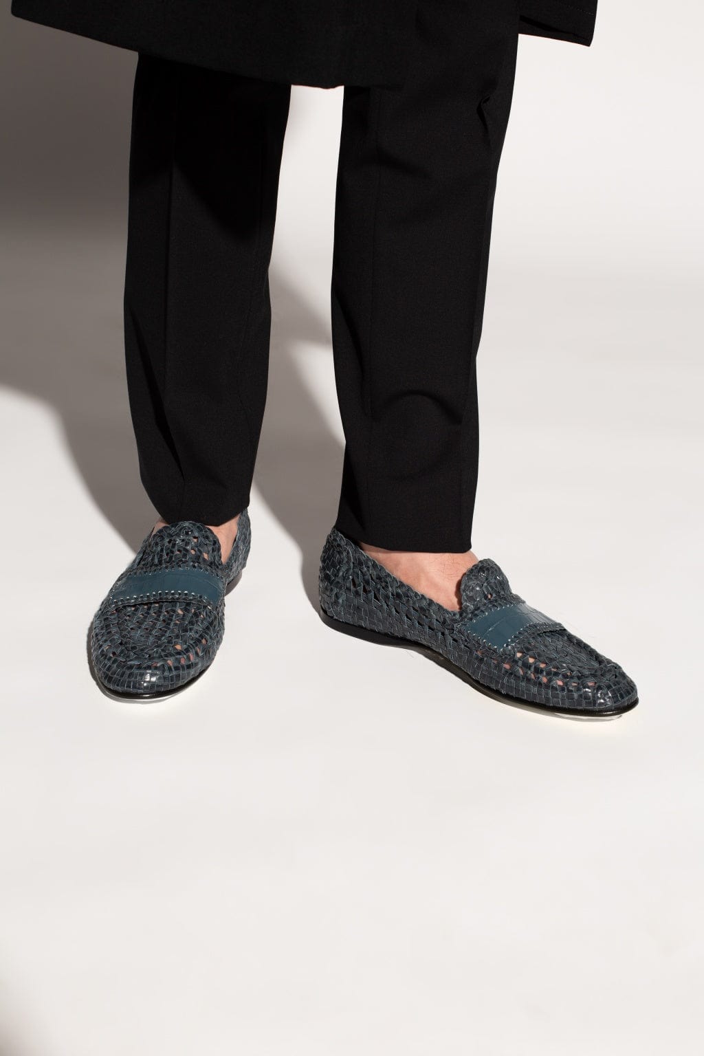 Dolce & Gabbana Persia Woven Leather Slippers