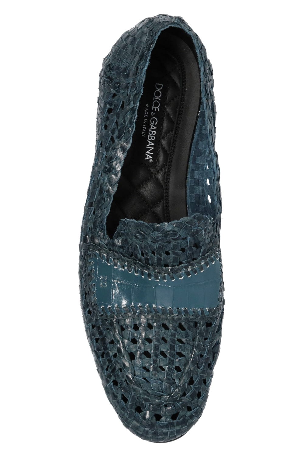 Dolce & Gabbana Persia Woven Leather Slippers