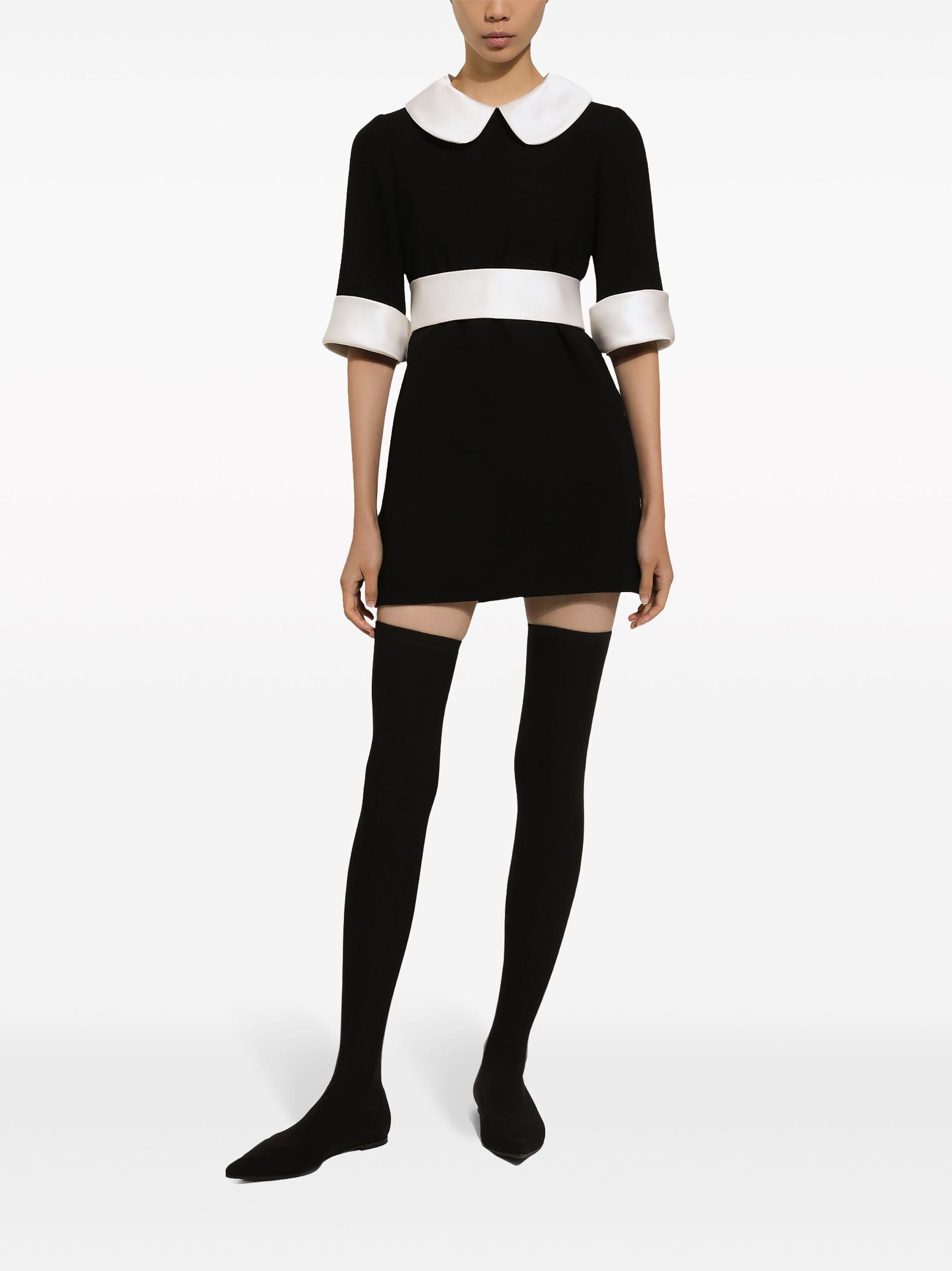 Dolce & Gabbana Peter Pan Collar Virgin Wool Minidress